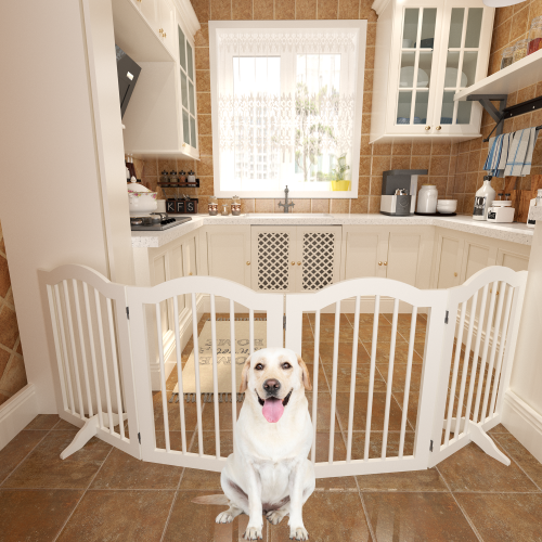 29.5-45.3" Wide Baby Gate for Stairs, Dog Gate Indoor for Doorways, No Drilling Pressure Mounted Pet Gates for Kids, Easy Walk Through Safety Gate, White、、casual