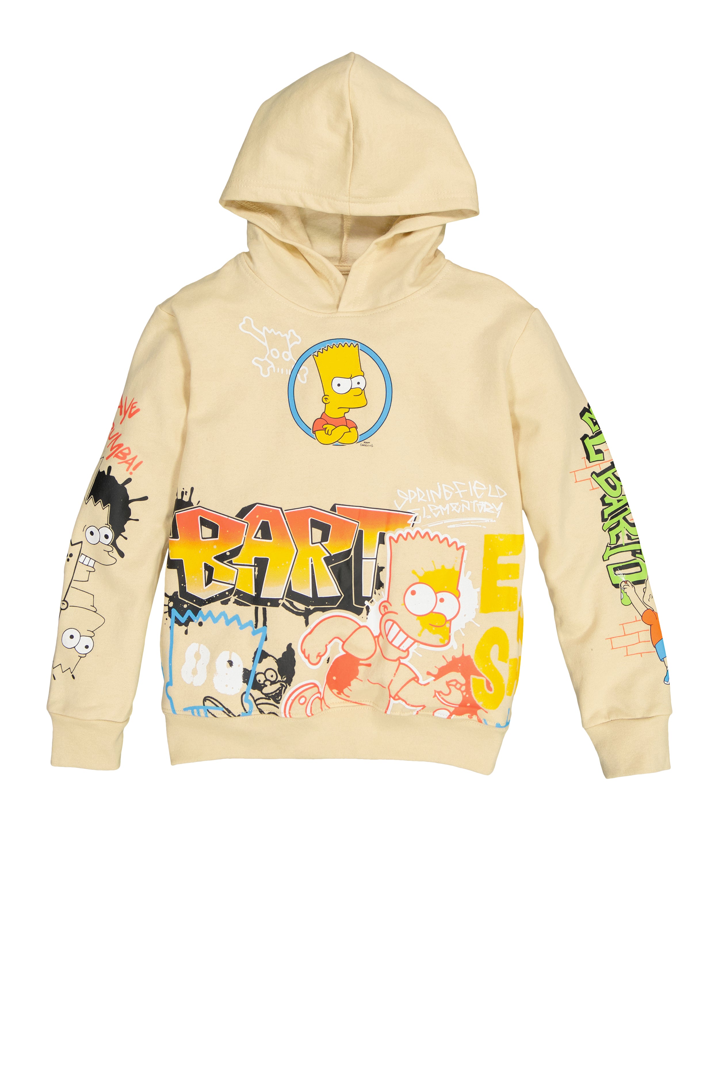 Boys Bart Simpson Graffiti Print Hoodie、mySite、camillekostekn