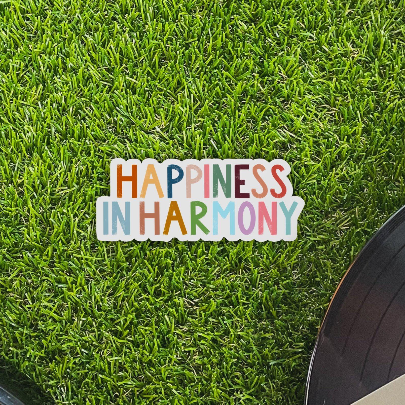  Happiness in Harmony Positivity Lettering Sticker、mySite、elrpsem3k