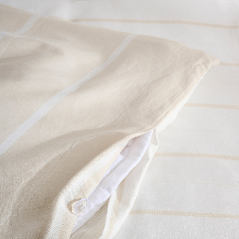 Cotton Bamboo Duvet Cover | Chambray | Sand Stripe、mySite、camillekostekn