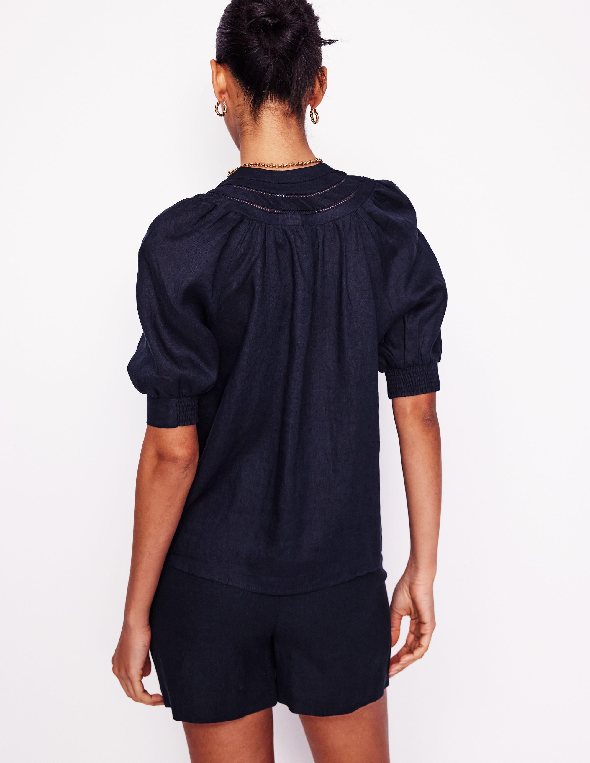  Bea Linen Top-Navy、mySite、ashleygrahame