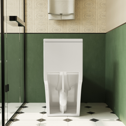 1.1/1.6 GPF Elongated Comfort Height Floor Mounted One-Piece Toilet, CUPC Certified, WaterSense Cetified, Ceramic, White Color, Soft Close Seat、、xpatfood