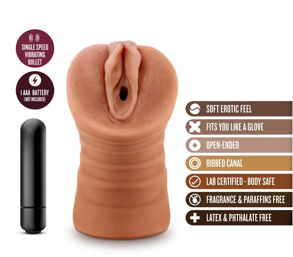 M For Men By Blush® | Julieta Realistic Mocha Vibrating Masturbator / Stroker、mySite、bottomscart