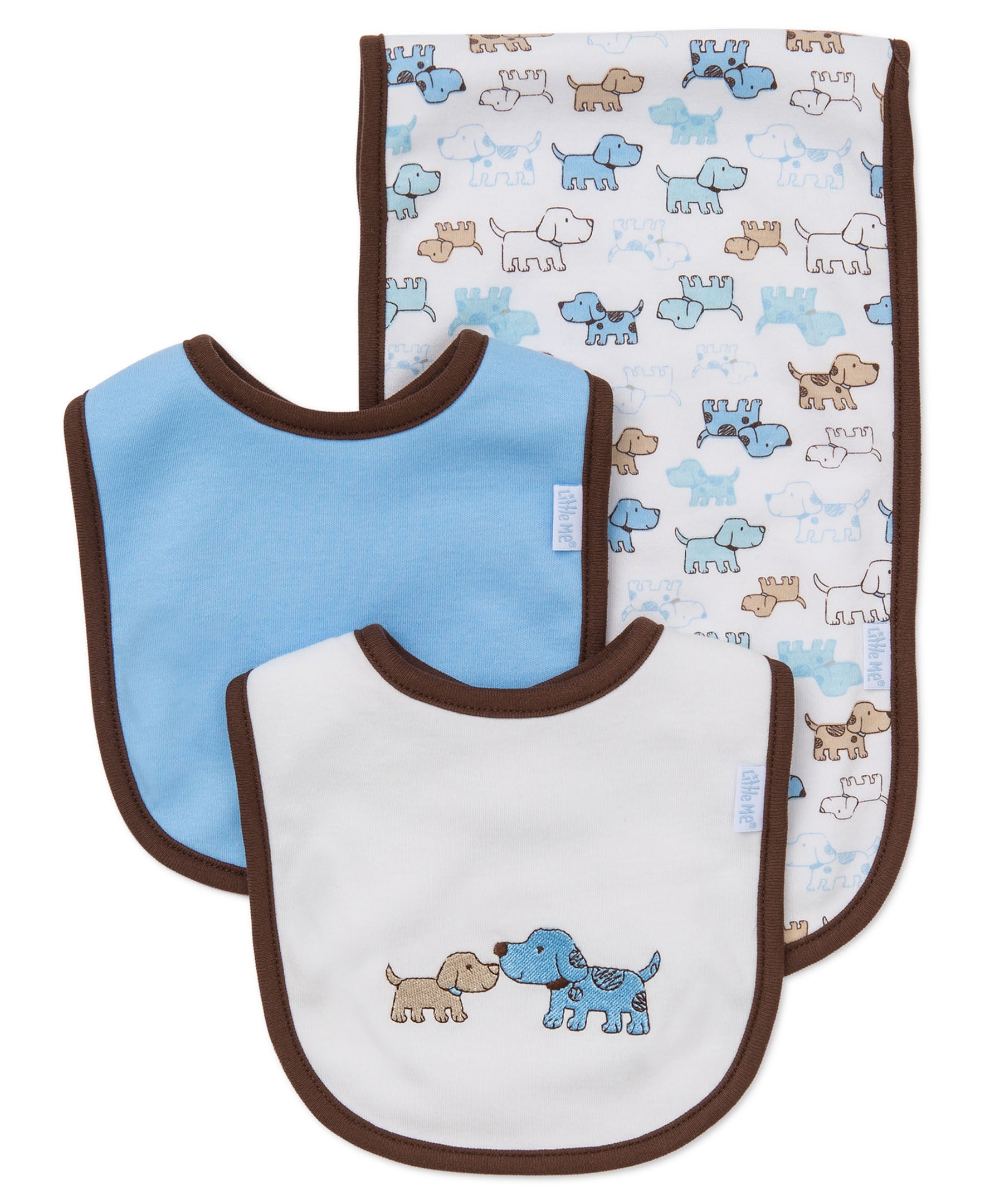  Cute Puppies Bib & Burp Set、mySite、layawaytickets