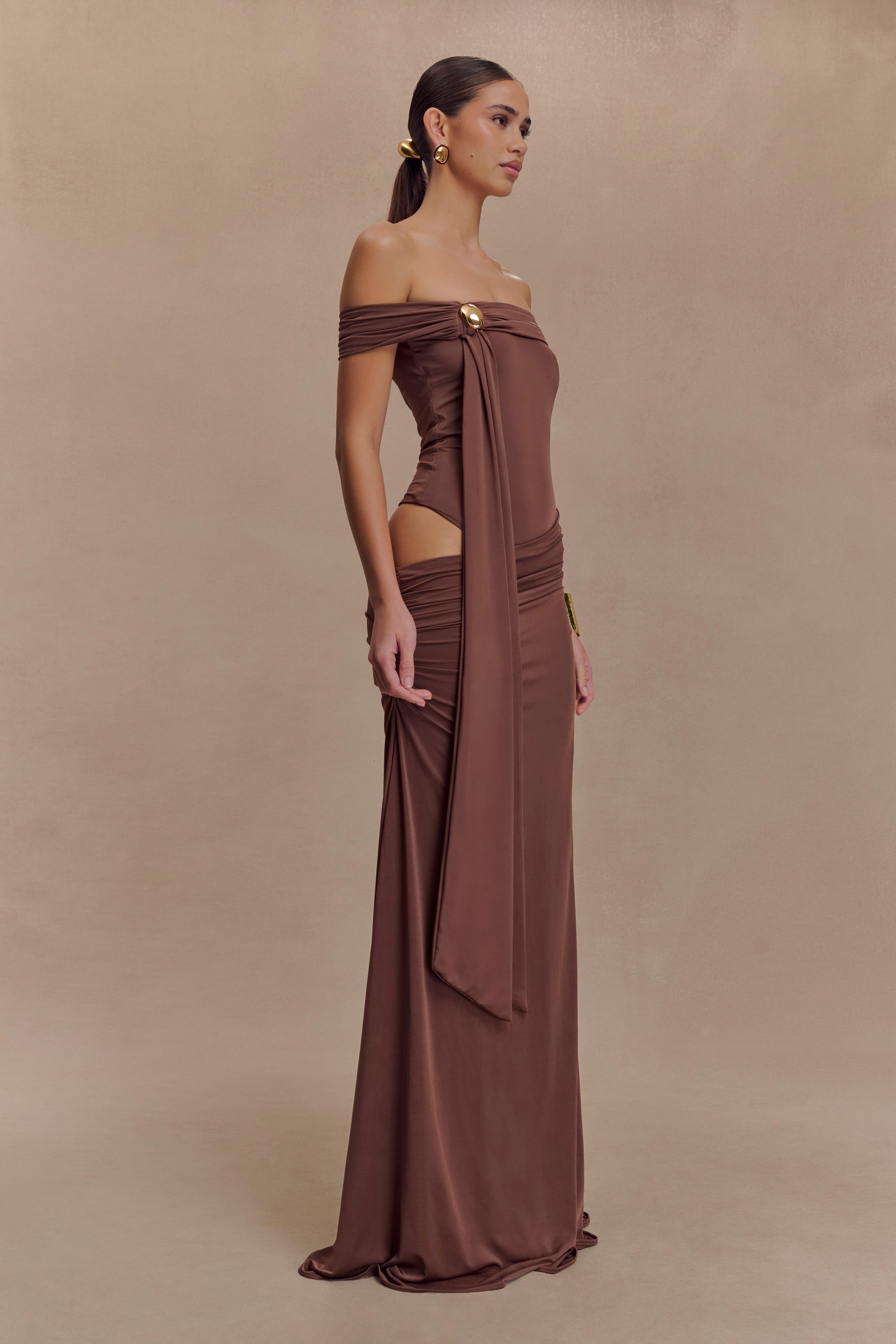 Oliver Slinky Maxi Dress - Chocolate、mySite、solidvoid