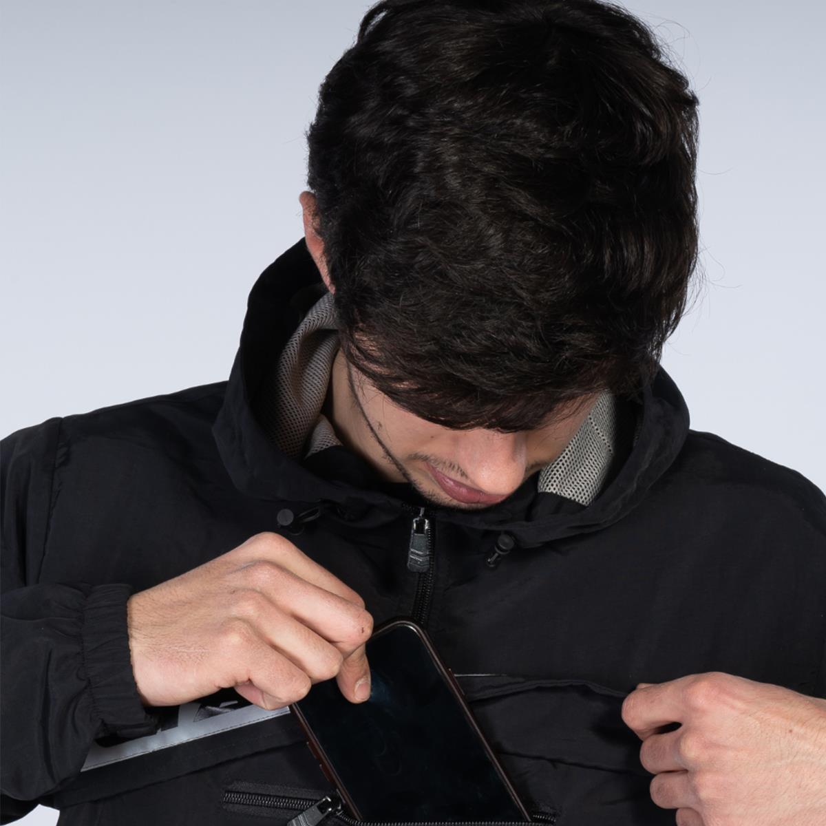  Stay Strong Reflective Stripe Quarter Zip Jacket - Black、mySite、merchandisen