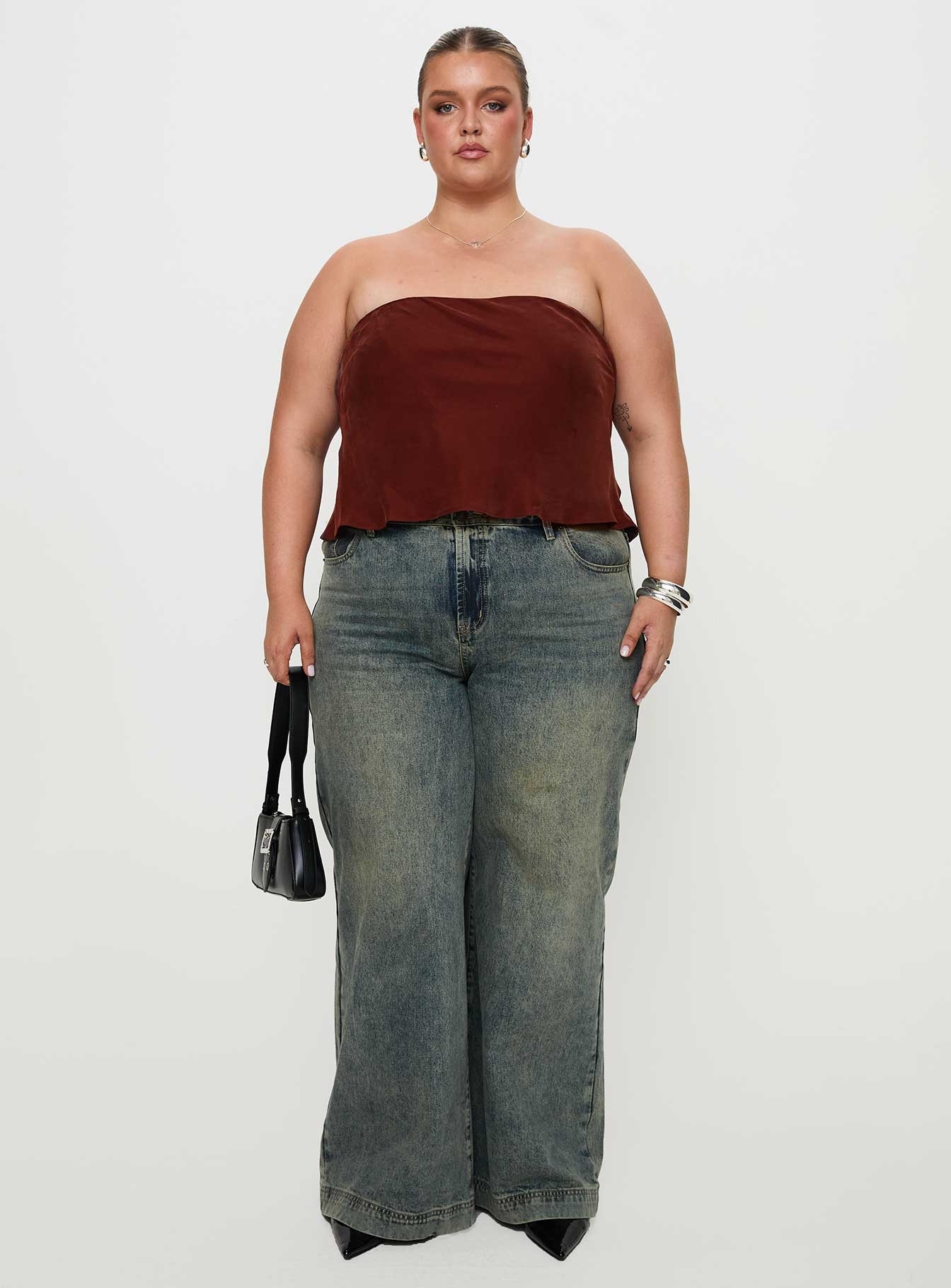 Lucelia Strapless Top Brown Curve、mySite、solidvoid