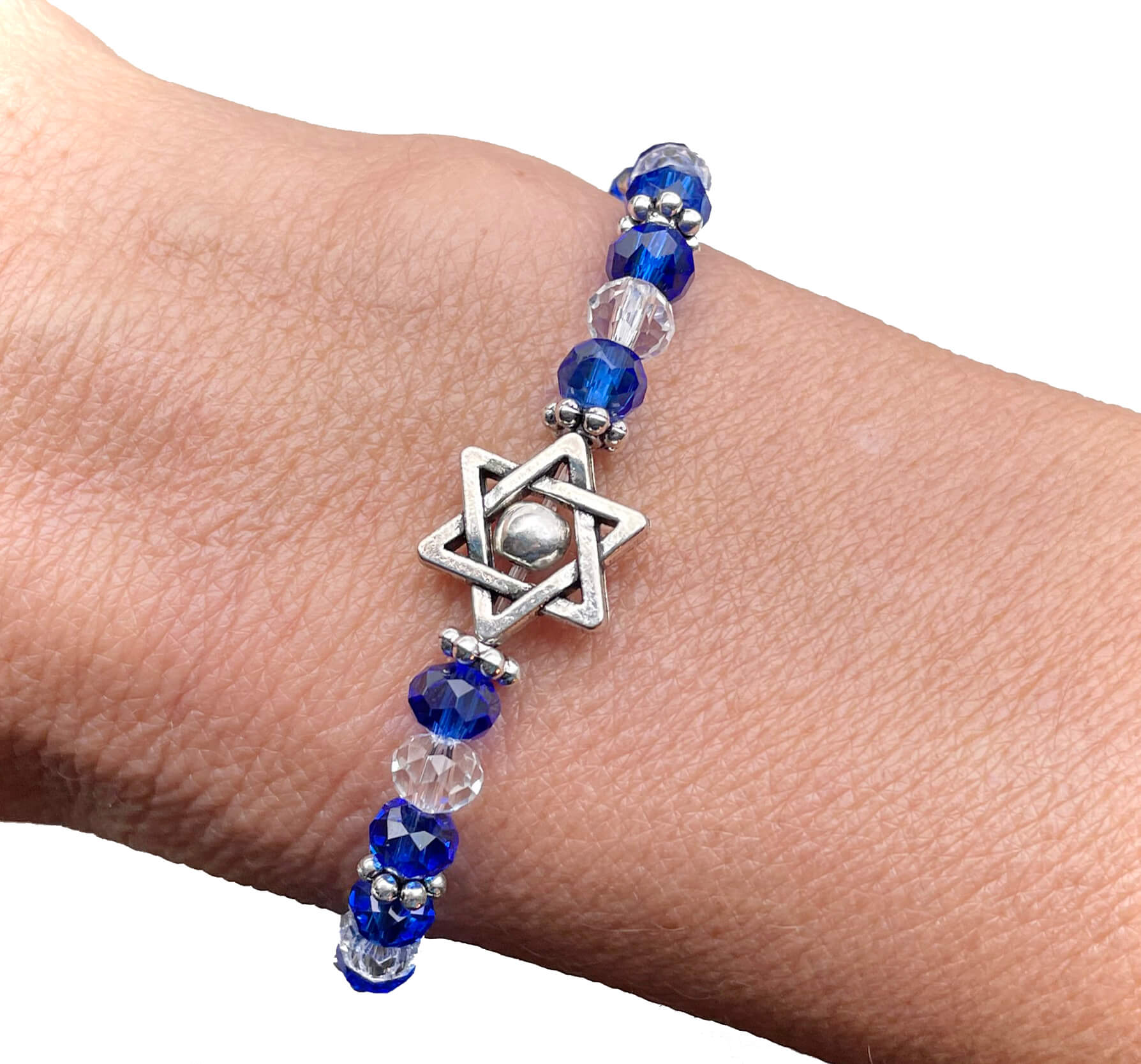 Glass Beaded Stretch Bracelet - Star of David or Hamsa、mySite、topwebapps