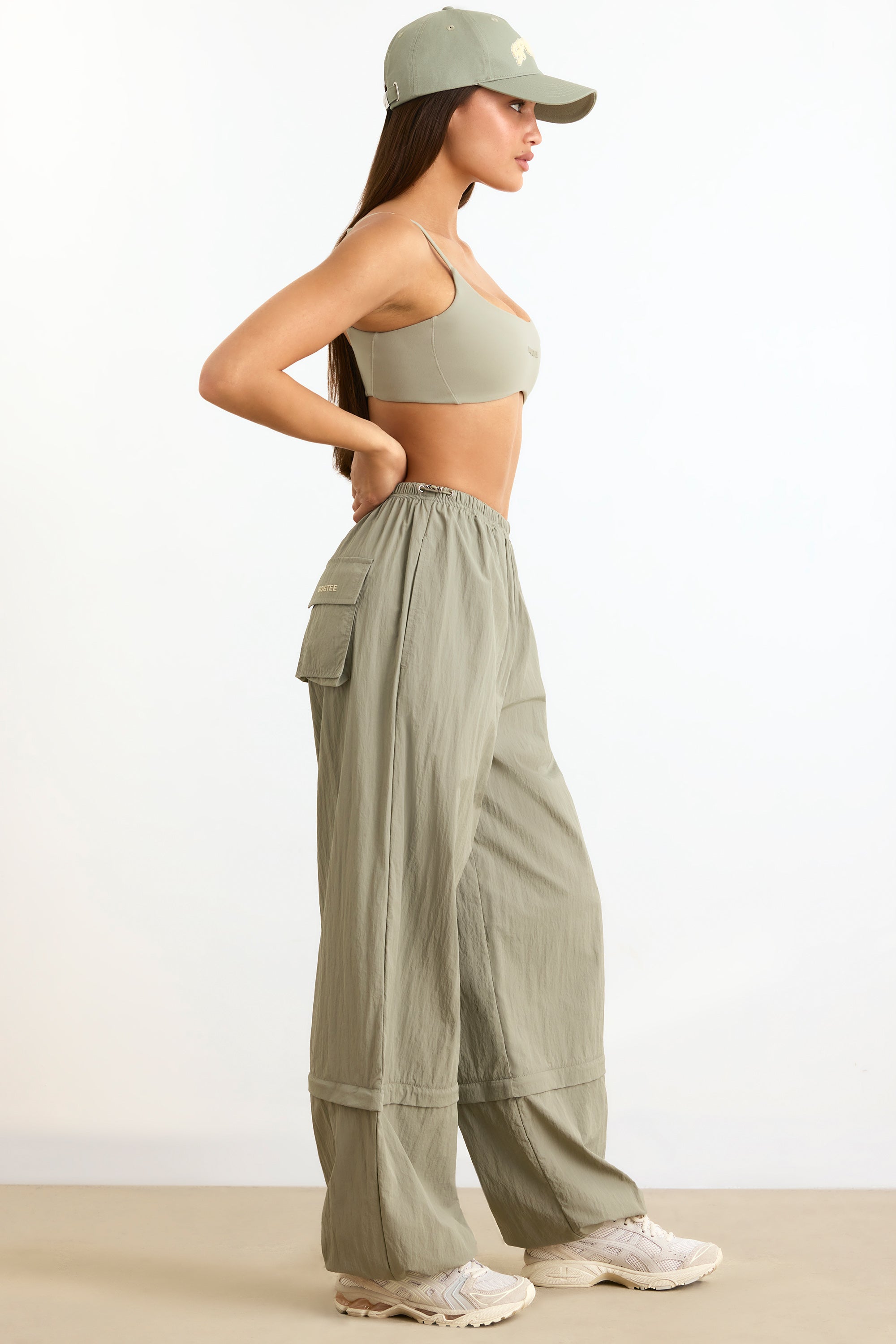 Convertible Wide Leg Track Pants in Mineral、mySite、solidvoid