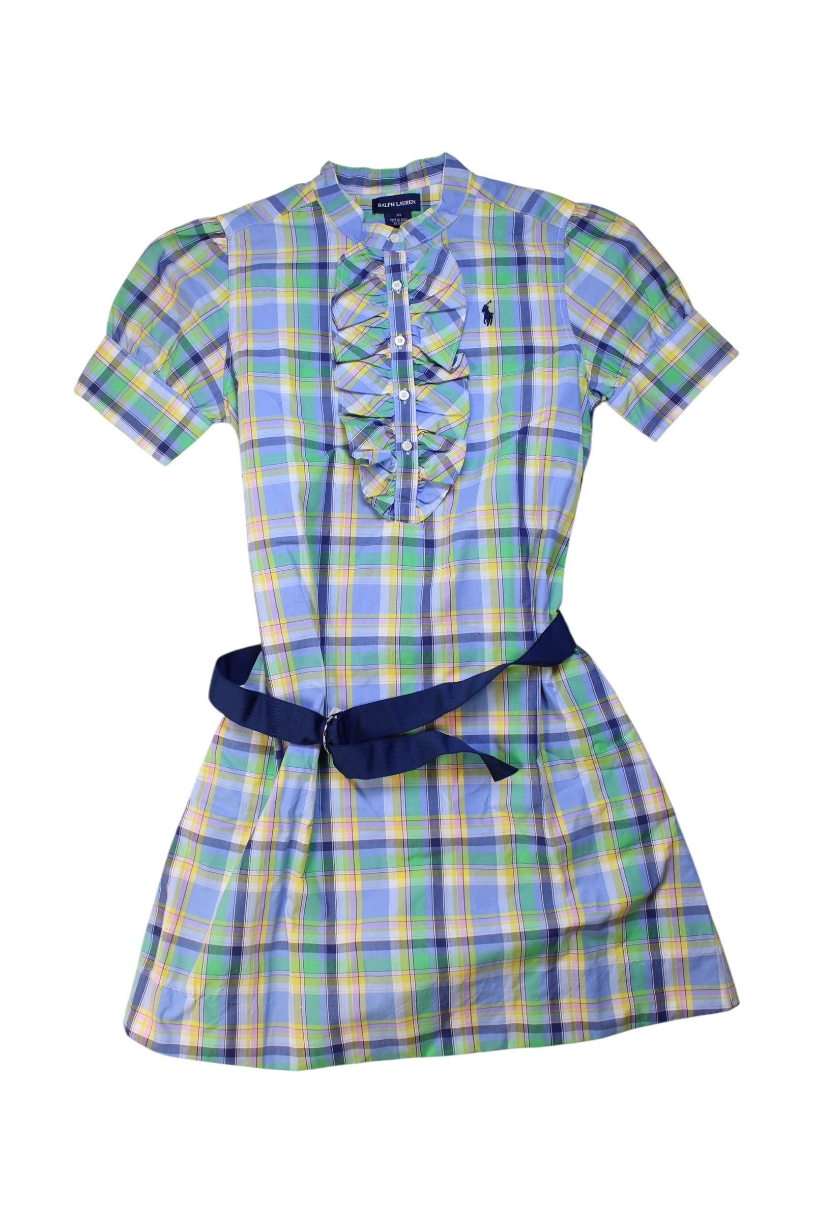 Ralph Lauren Ruffle Plaid Dress 14Y、mySite、g9winljtr