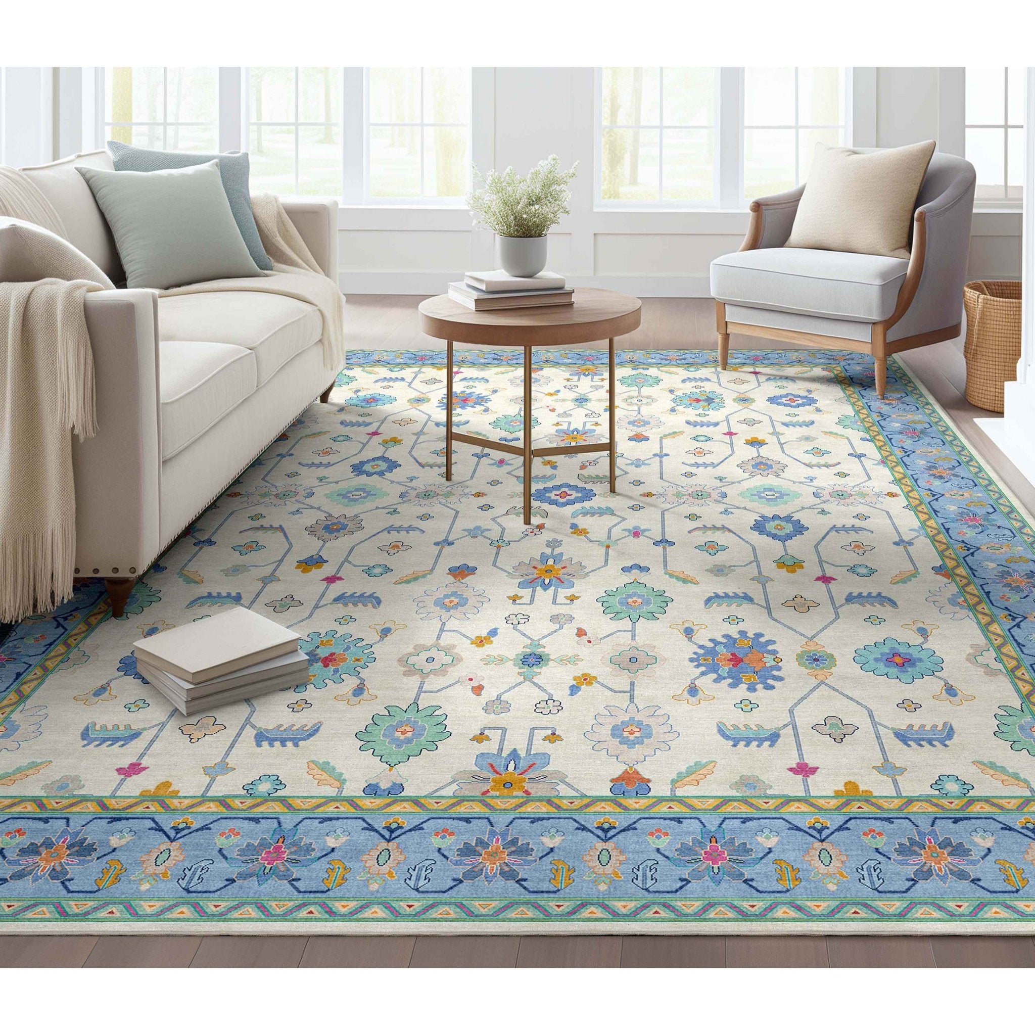 Antalya Modern Vintage Boho Rug for Living Room Bedroom Dining Room ,Easy Clean、mySite、gigharbornorthrealestate
