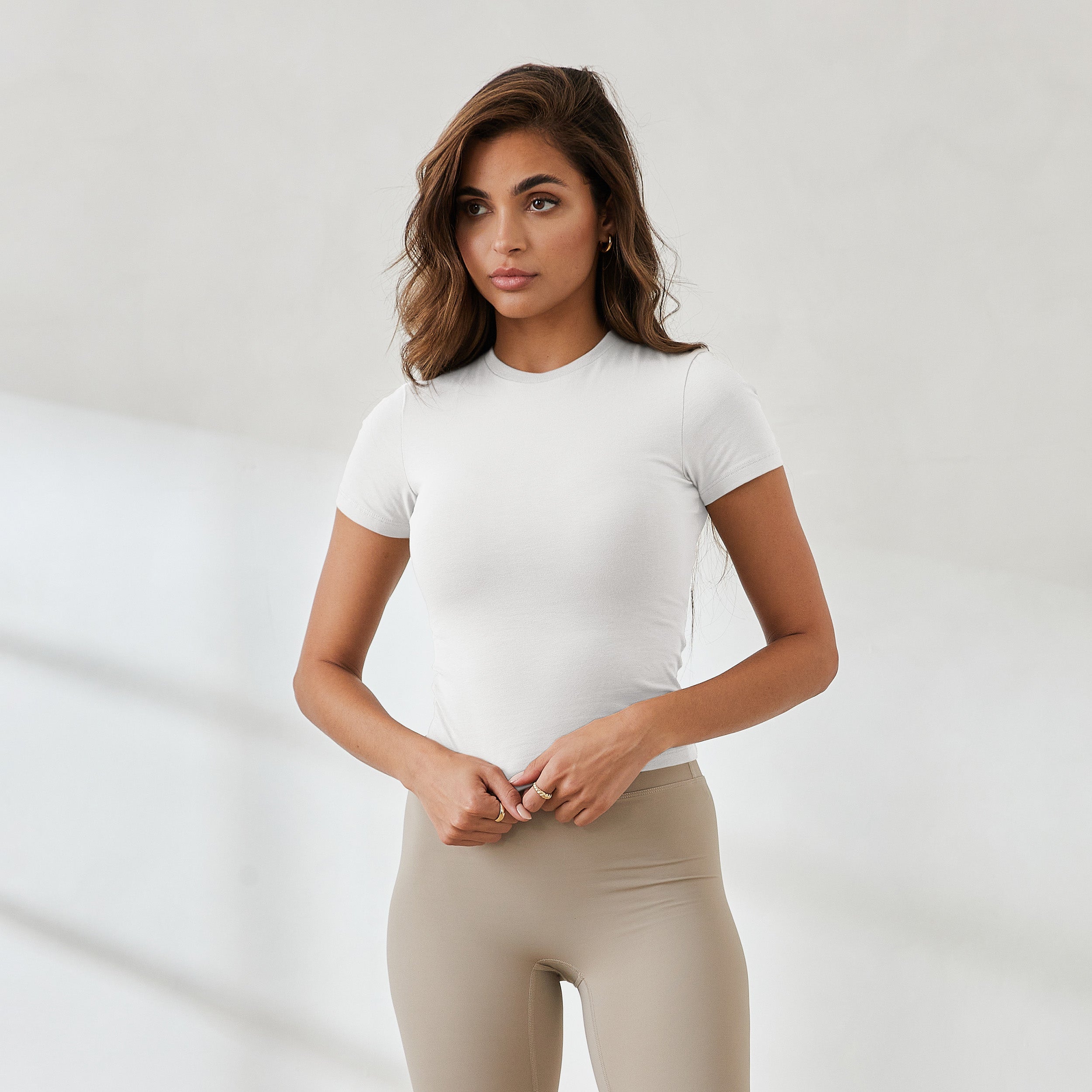 Essential Short Sleeve Fitted T-Shirt - White、mySite、bengalsvssteelers