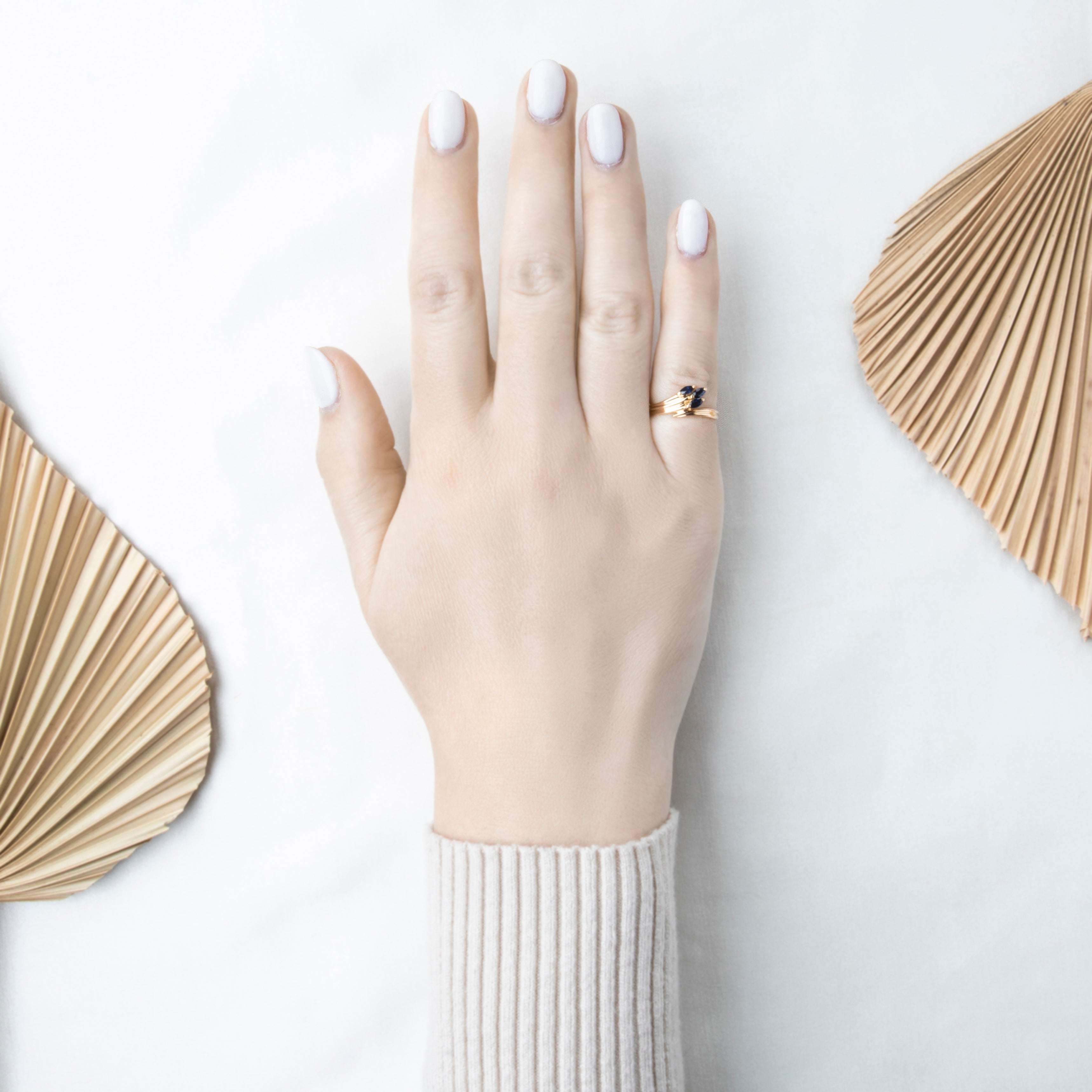 Vintage Lightweight 14k Yellow Gold Sapphire Refined Ring 4.75、mySite、hinf8tx79