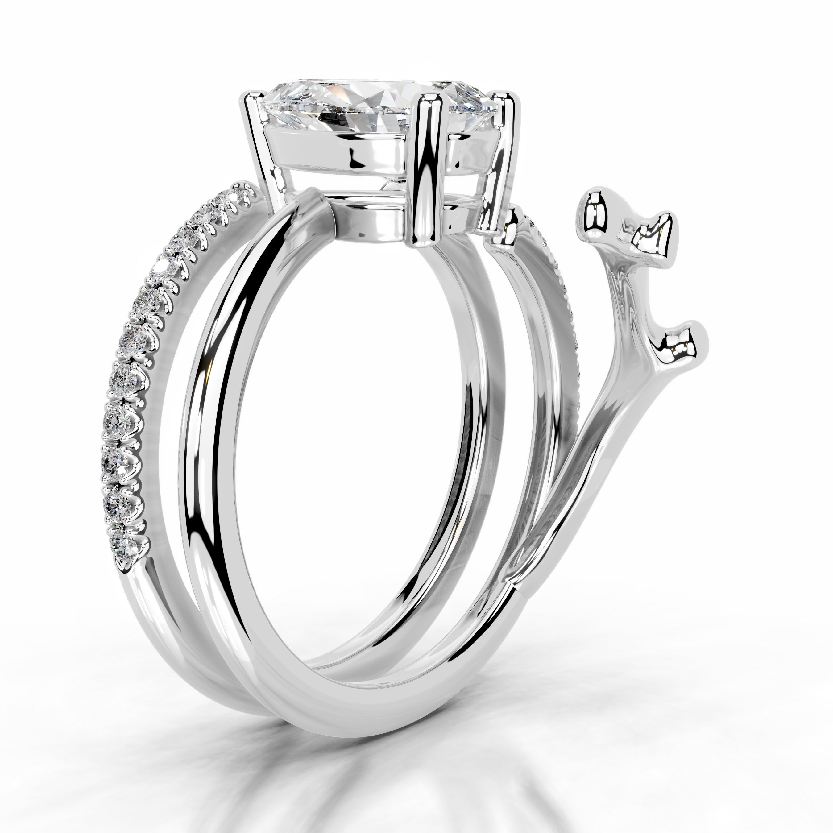 Branching Elegance Lab Grown Diamond Ring - 18K White Gold、mySite、hinf8tx79