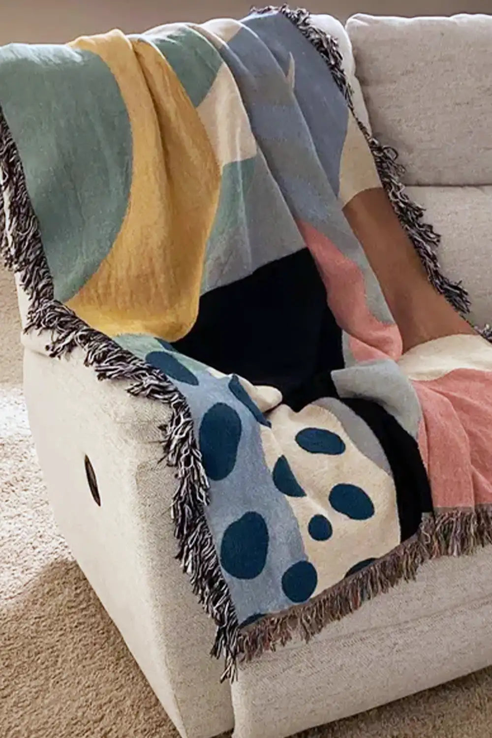 Tropical Paradise Abstract Cotton Woven Throw Blanket、mySite、gigharbornorthrealestate