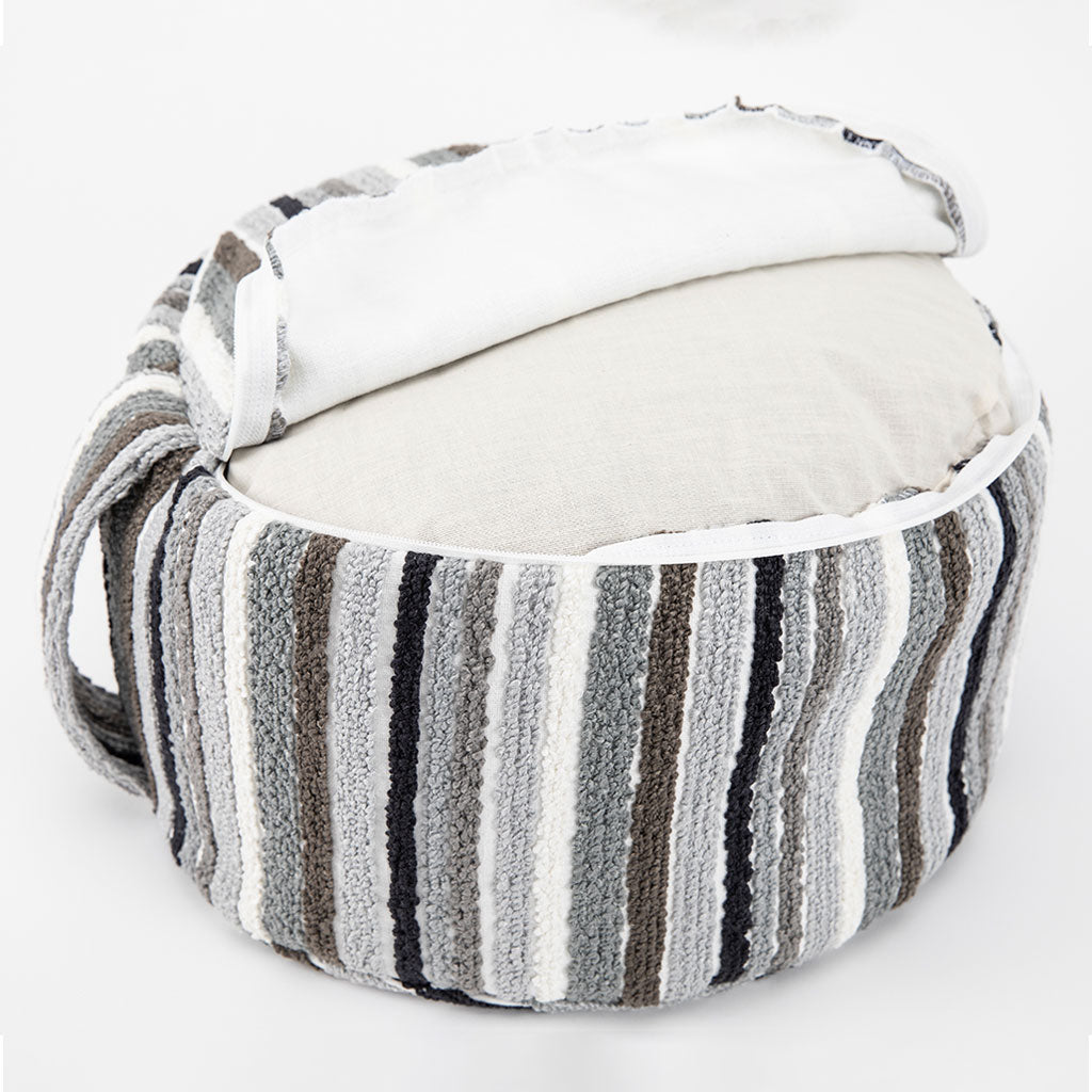 Textured Stripe Buckwheat Hull Zafu - COVER ONLY、mySite、topwebapps