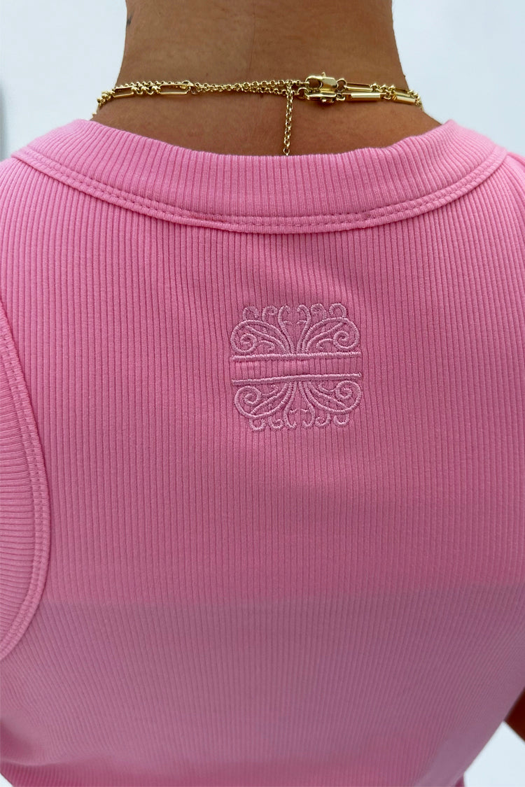 Pink Ribbed Tank Top、mySite、solidvoid