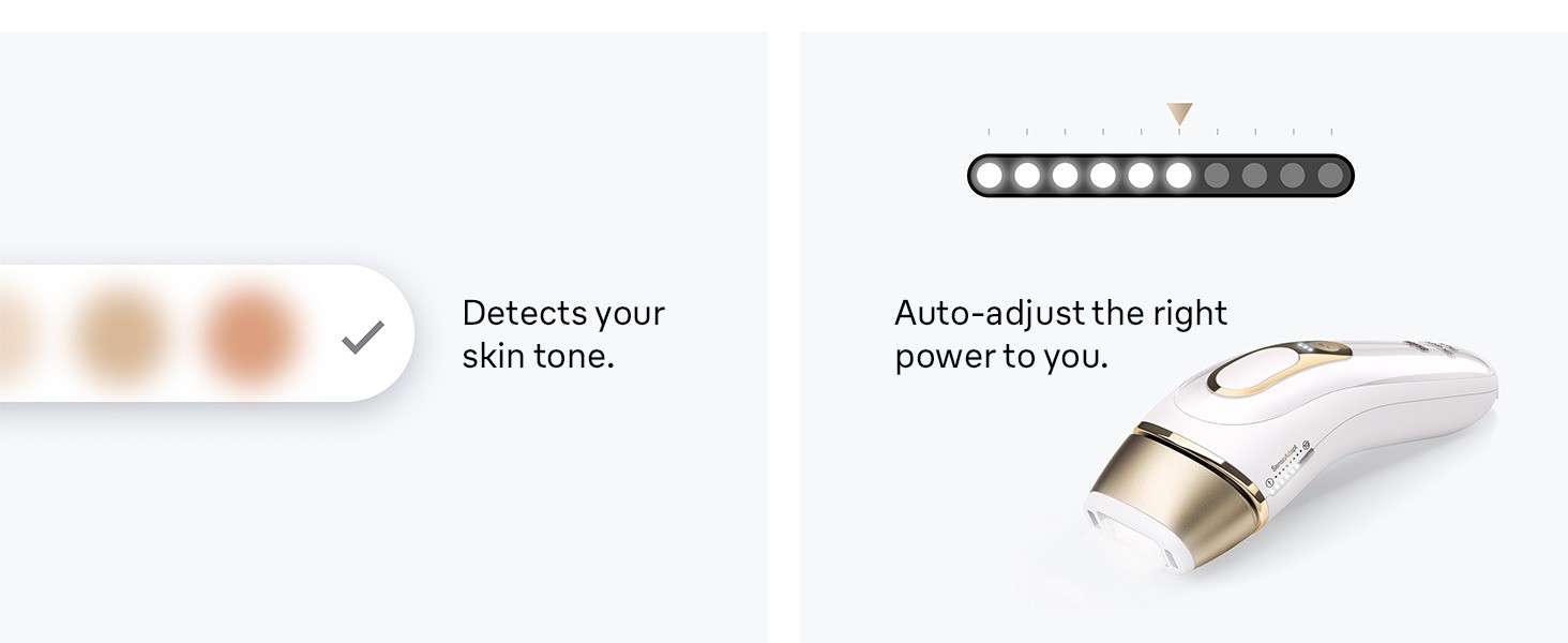 Braun Silk expert Pro 5 IPL hair removal system detects your skin tone