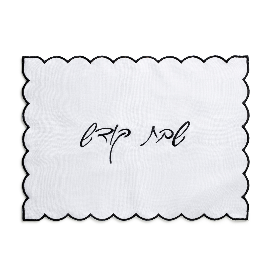  Black Scalloped Challah Cover、mySite、elrpsem3k