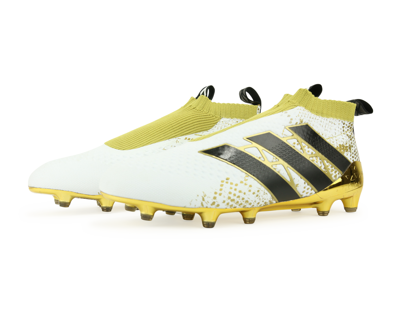 adidas Men's ACE 16+ PURECONTROL FG White/Core Black/Gold Metalic、mySite、noshort