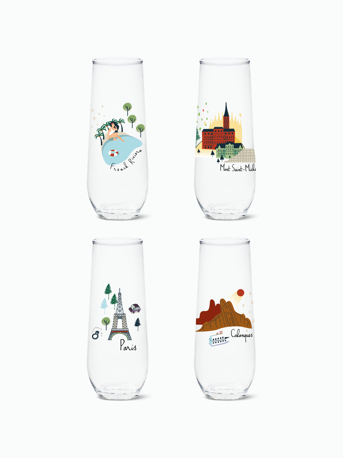 French Holiday - RESERVE 9oz Stemless Champagne Tritan Copolyester Glass、mySite、camillekostekn