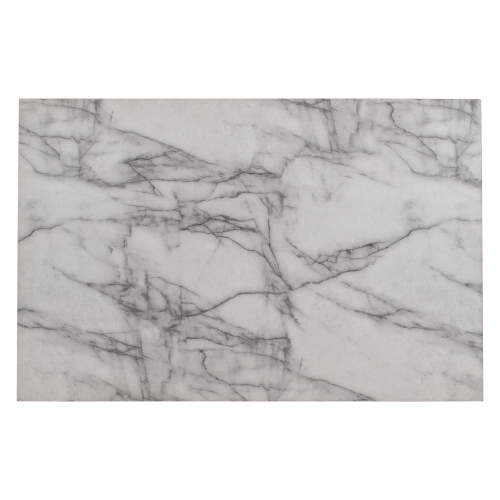 TREXM Faux Marble 5-Piece Dining Set Table with 4 Thicken Cushion Dining Chairs Home Furniture, White/Beige+Black、、casual