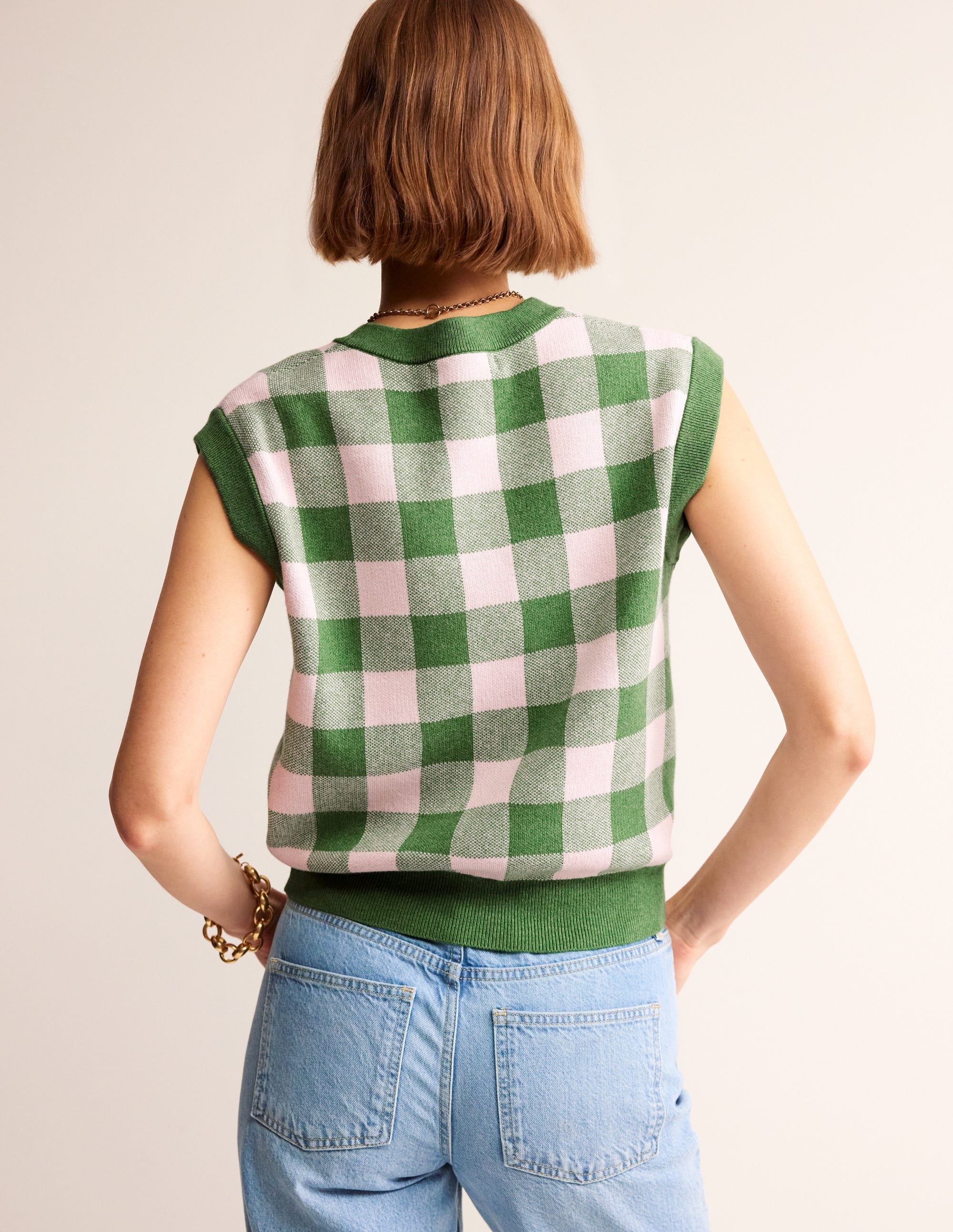  Gingham Tank-Rich Emerald, Blossom Pink、mySite、ashleygrahame