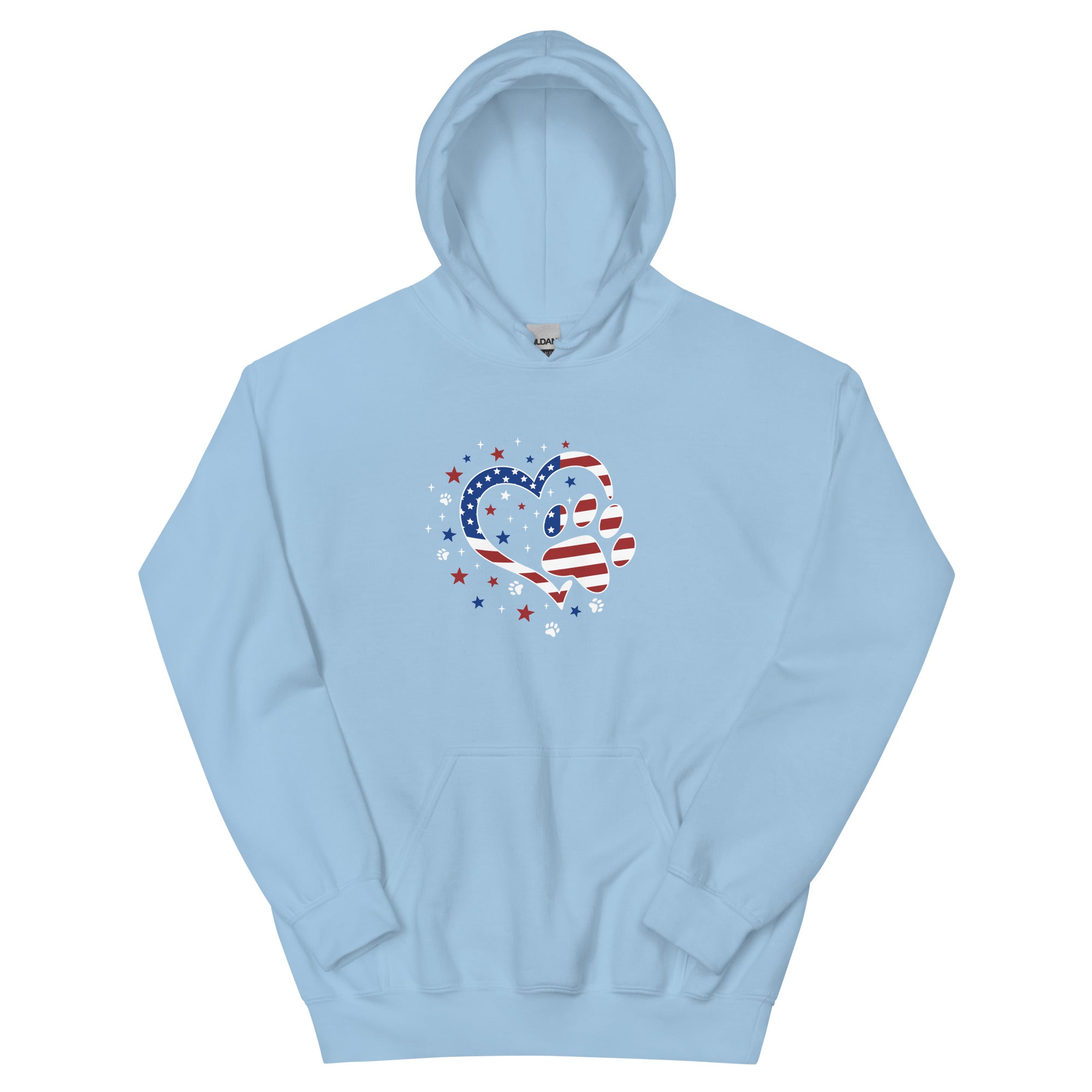 Star Spangled Paw Print Love Hoodie、mySite、camillekostekn