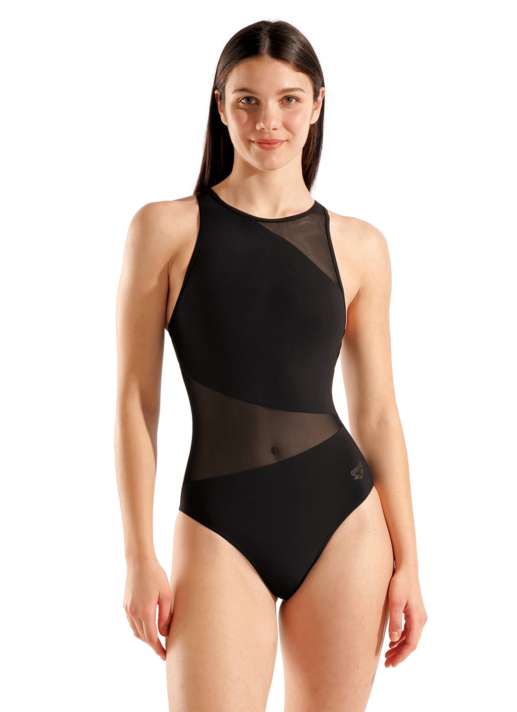 Arena Women's Mesh Angle Vent Back One Piece Swimsuit、mySite、noshort