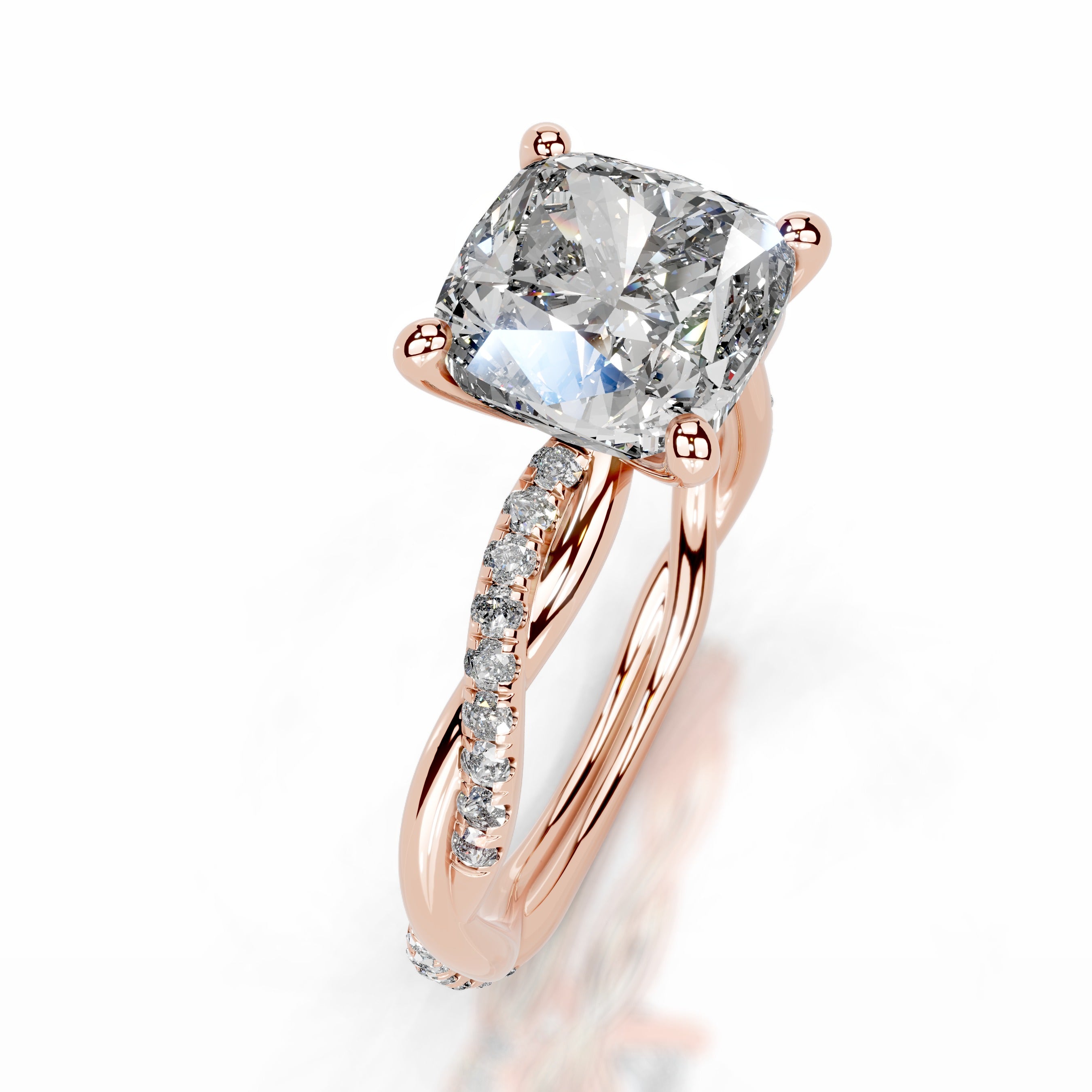 Crystal Diamond Engagement Ring - 14K Rose Gold、mySite、hinf8tx79