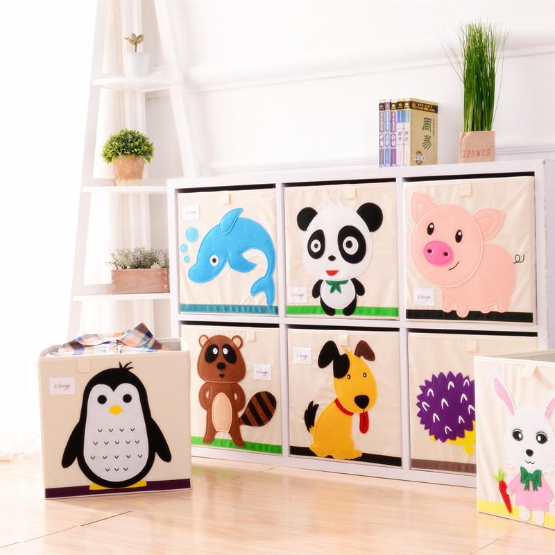 Kid's Animal Storage Cubes Large with Lids Heavyweight Foldable *、mySite、g9winljtr