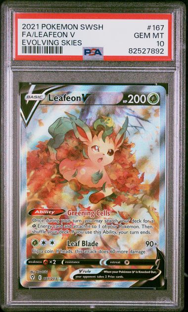 Leafeon V #167 PSA 10 Evolving Skies、mySite、waistdrama