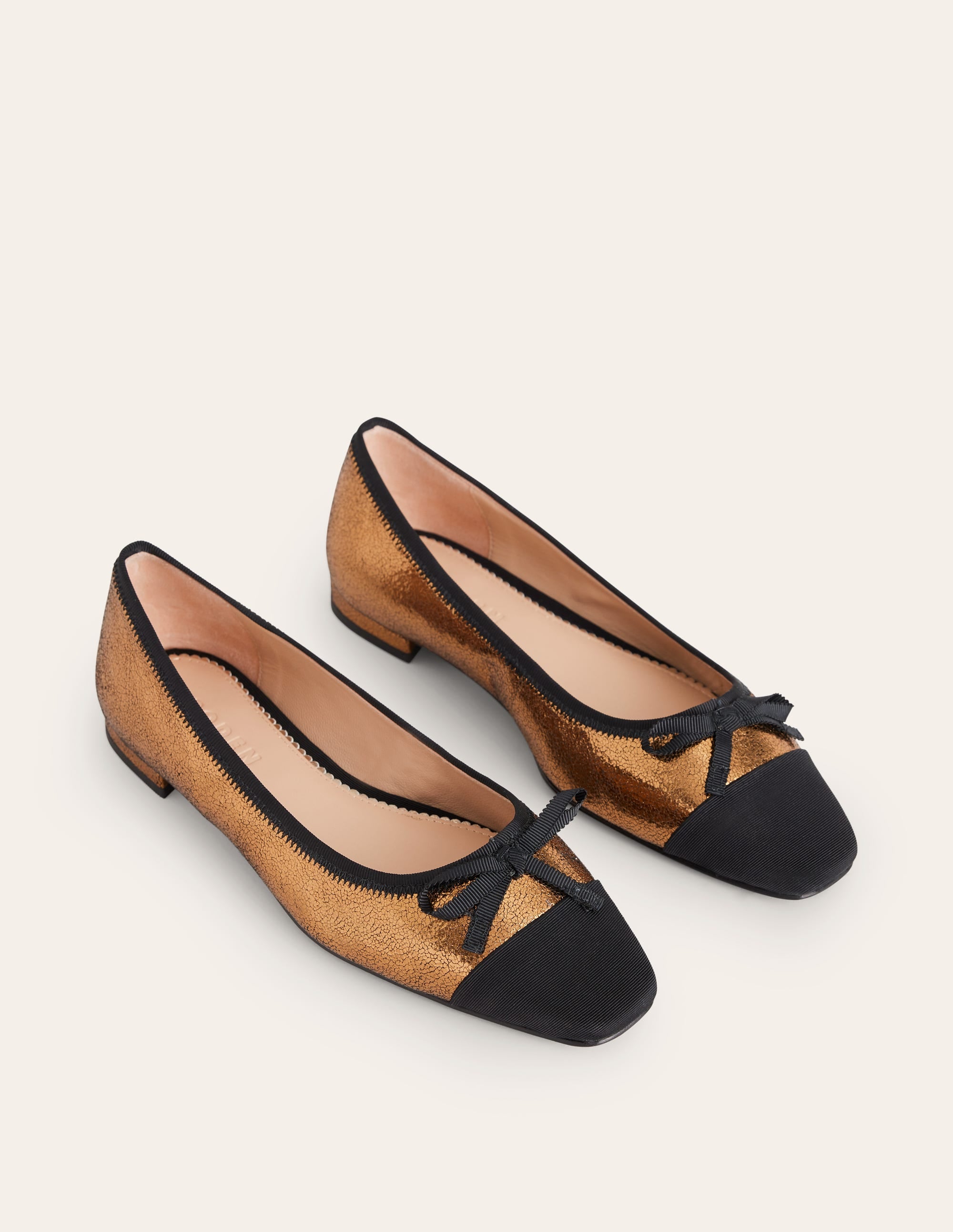  Toe Cap Ballet Flat-Bronze Metallic Leather、mySite、ashleygrahame