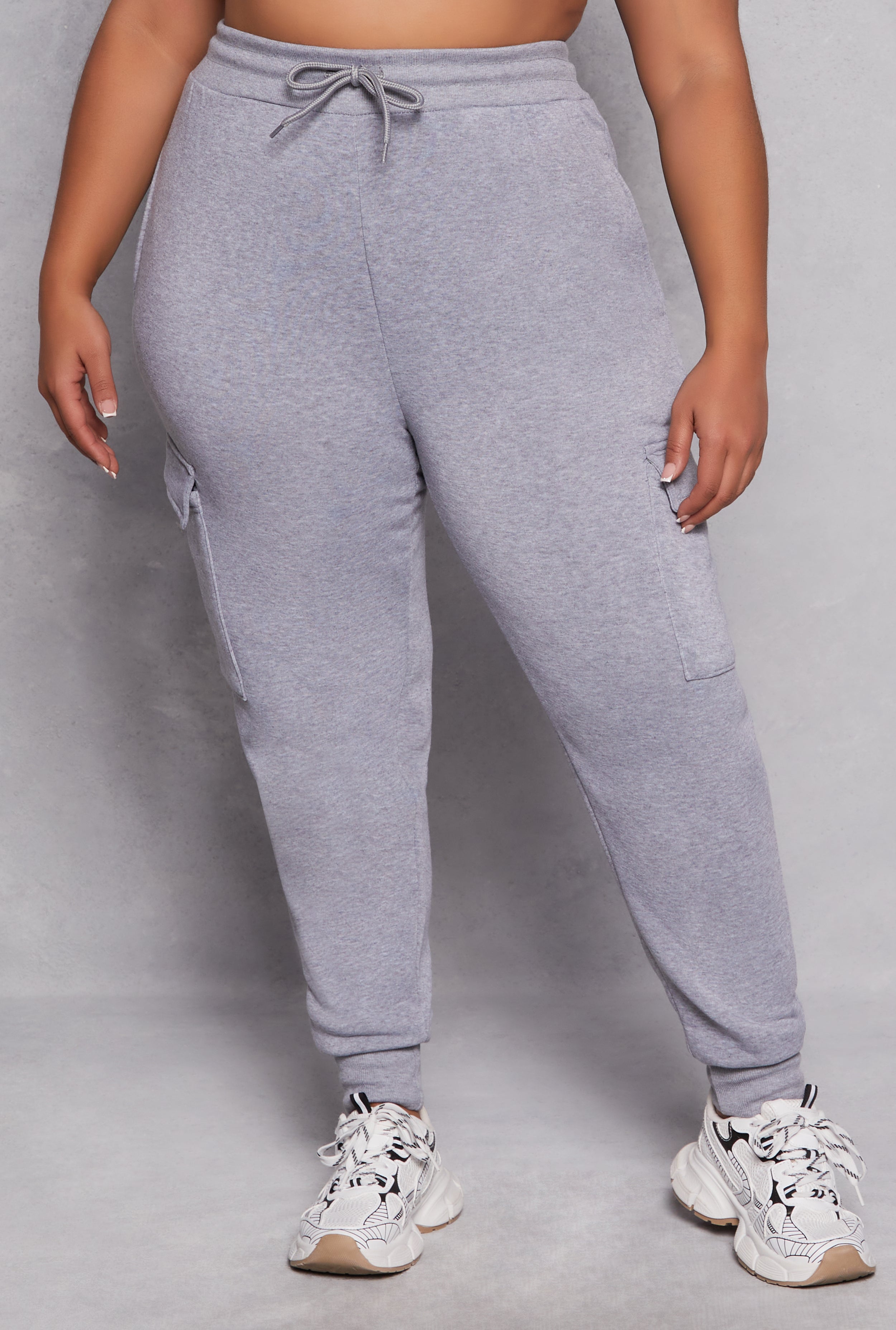 Plus Size Fleece Lined Cargo Joggers、mySite、camillekostekn