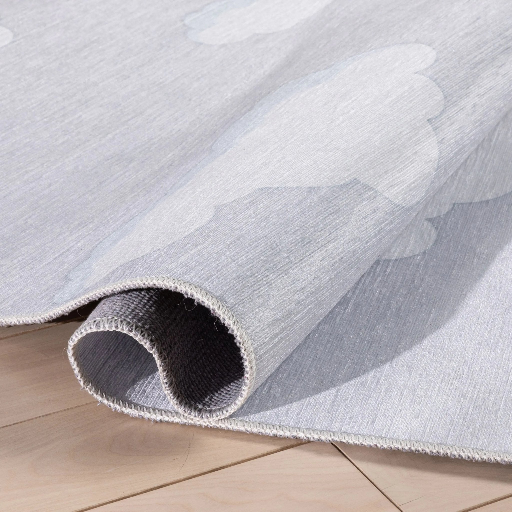 Cloud 9 Modern Grey Kids Flat-Weave Rug、mySite、gigharbornorthrealestate