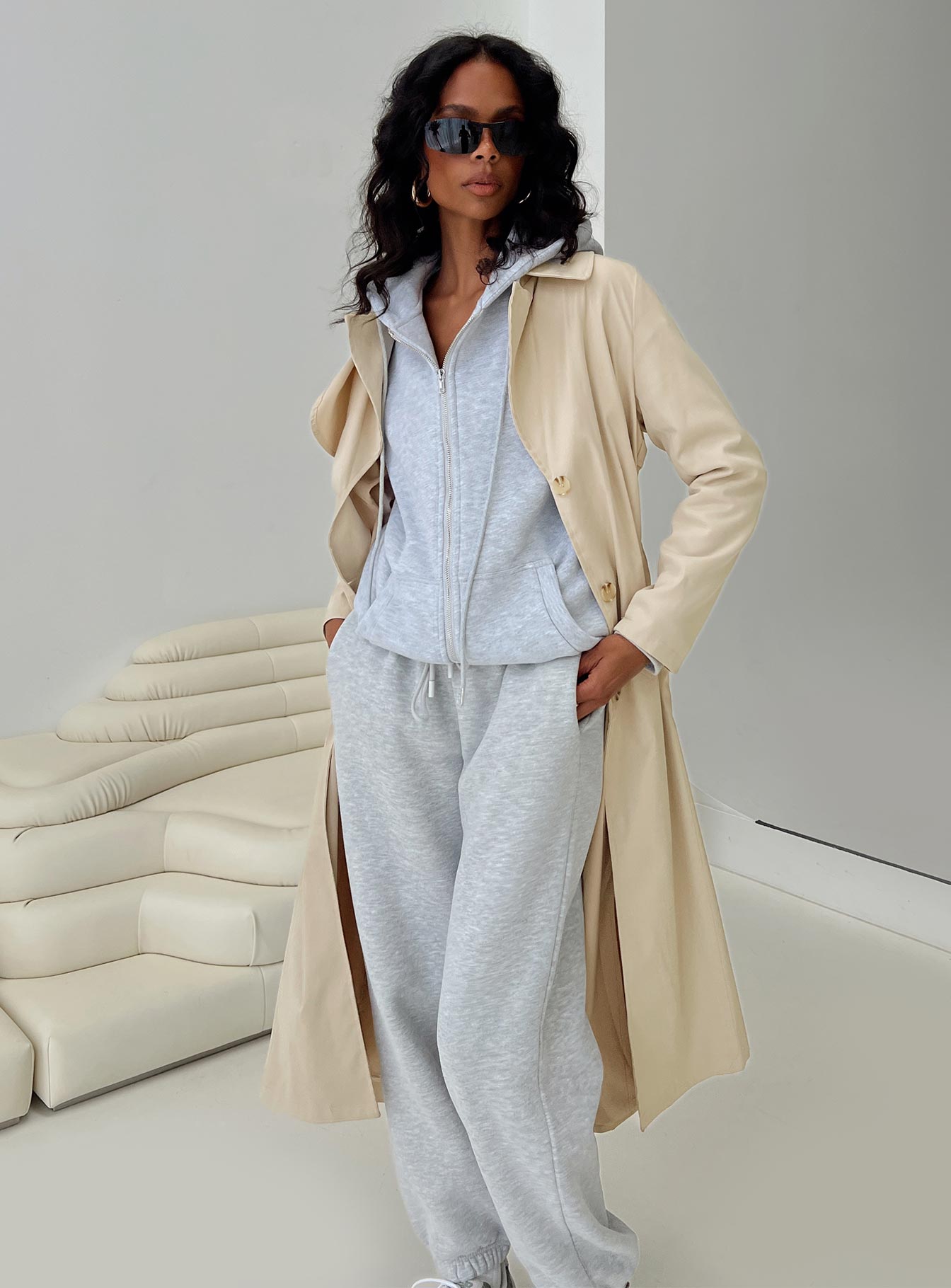 Haili Trench Coat Beige、mySite、solidvoid