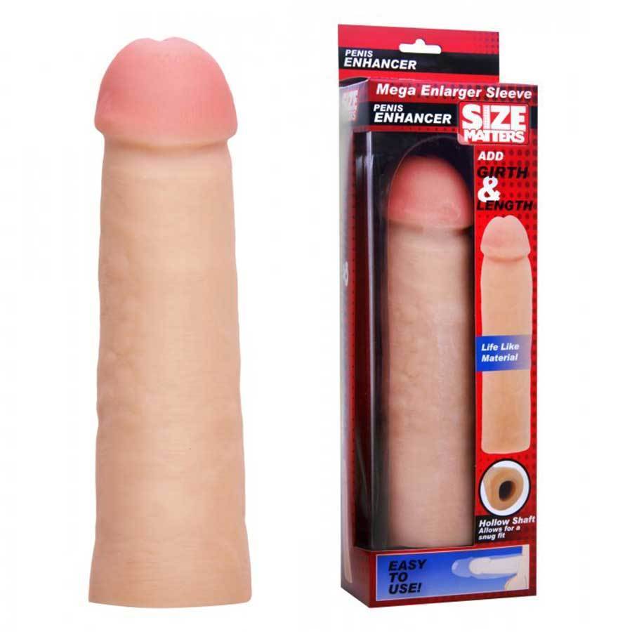 Mega Enlarger Penis Sleeve 8.5 Inch Tan Realistic Cock Sheath、mySite、bottomscart