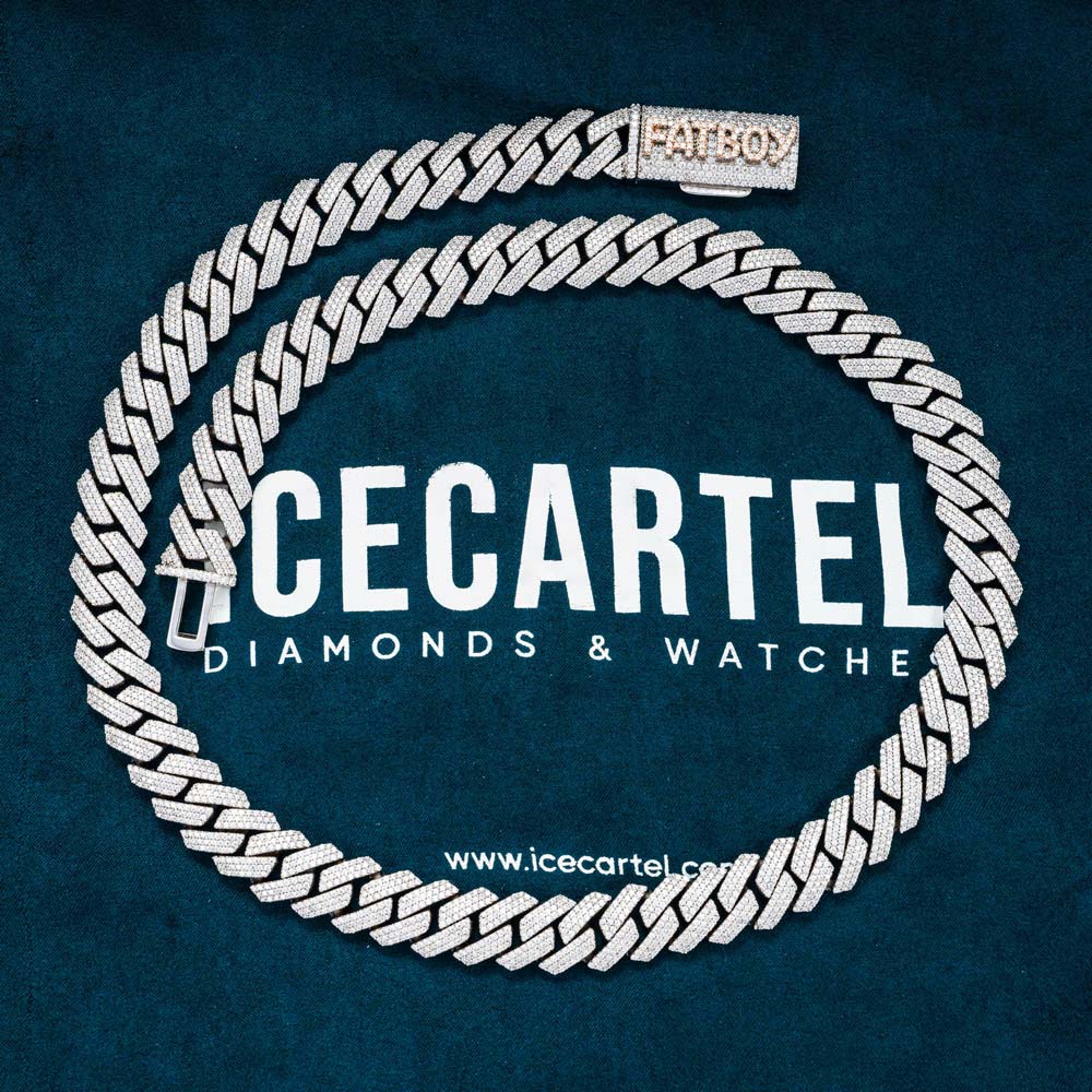 CUSTOM CLASP 3-Row 15MM Moissanite Cuban Link Chain 14K Gold、mySite、hinf8tx79