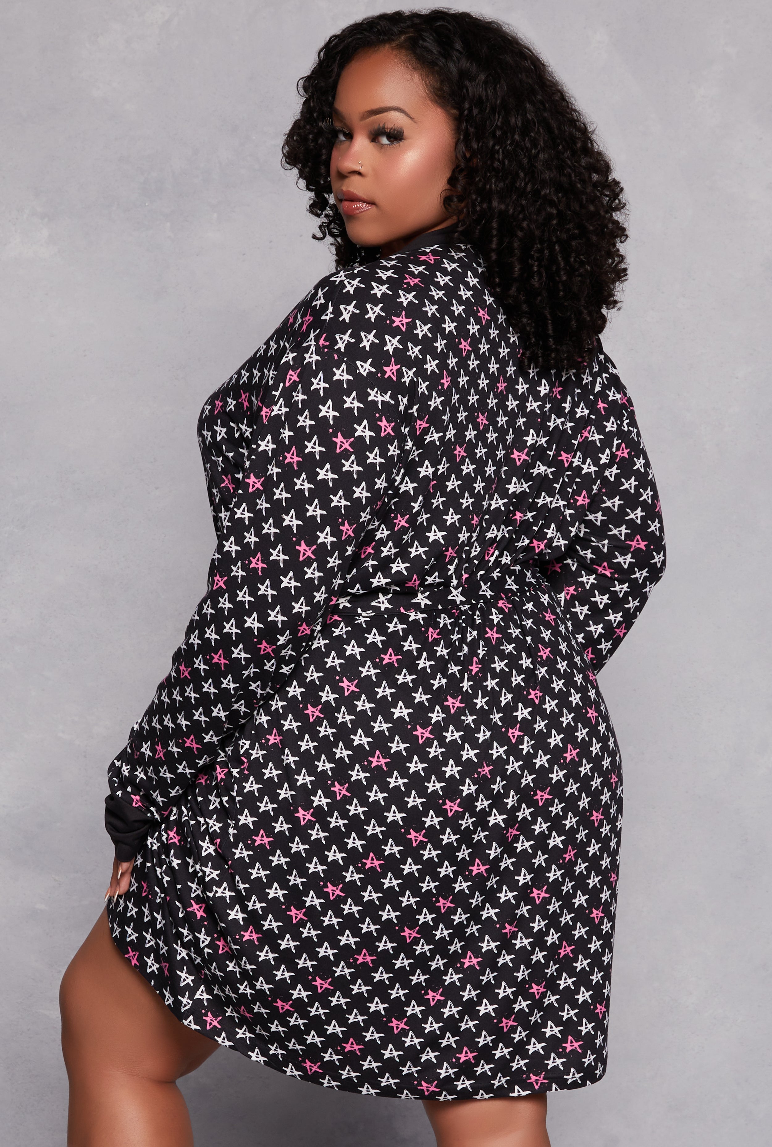 Plus Size Play All Day Graphic Cami Nightgown with Robe、mySite、camillekostekn