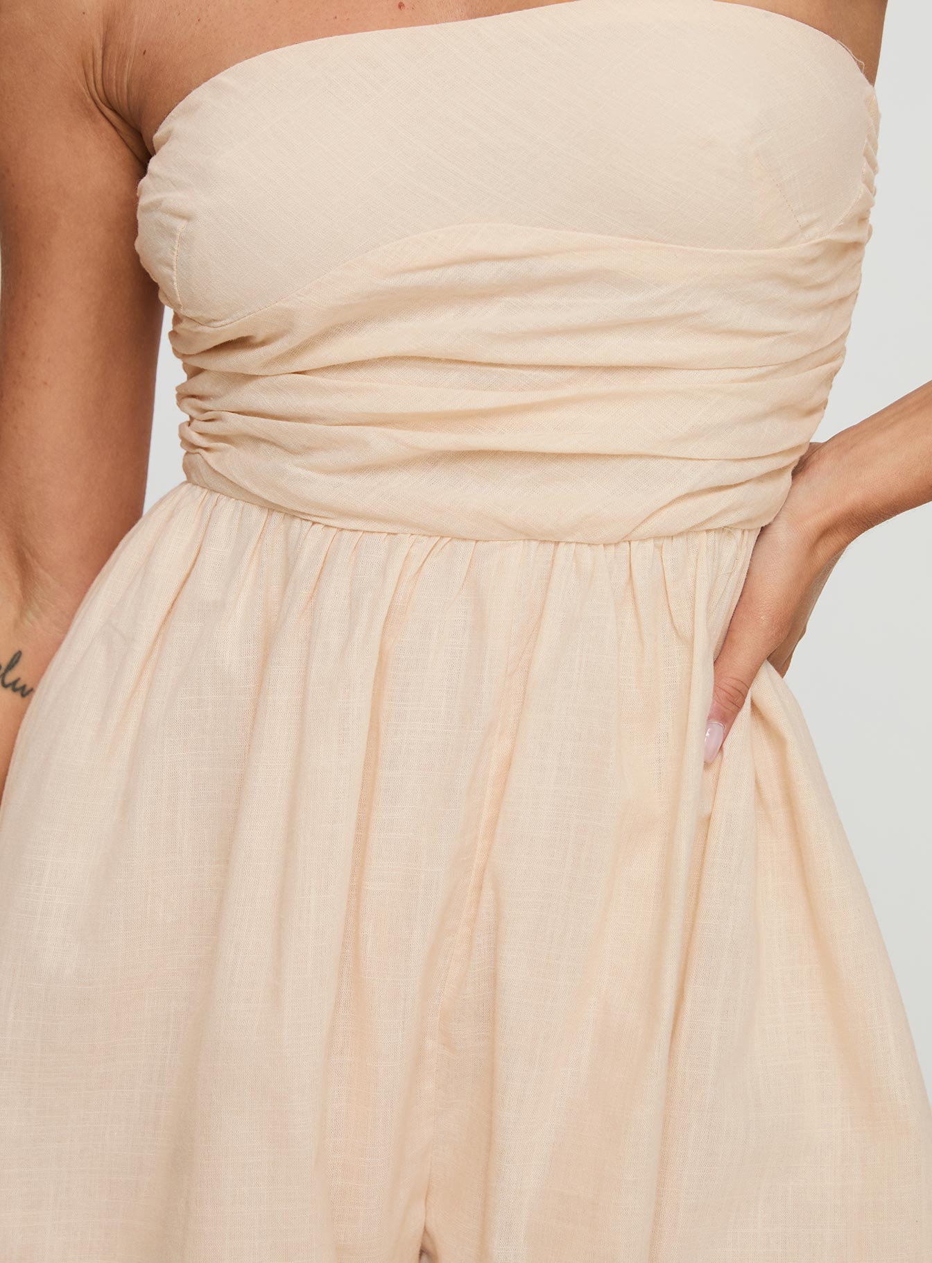 Quinelle Strapless Romper Cream、mySite、solidvoid