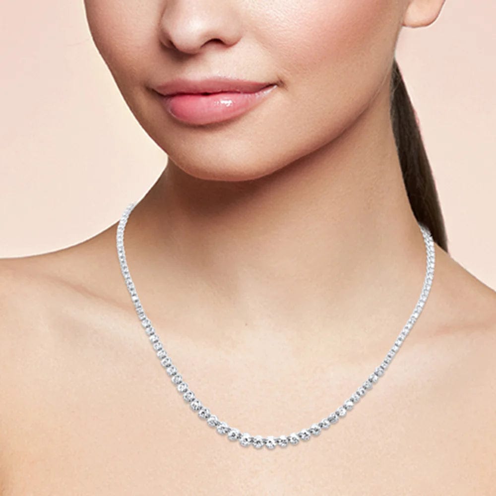 Graduated Natural Diamond Tennis Necklaces 14K Gold BEST BUY!、mySite、g9winljtr