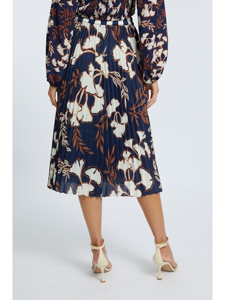 Caballero Mia Ginkgo Block Print Skirt - Final Sale、mySite、noshort