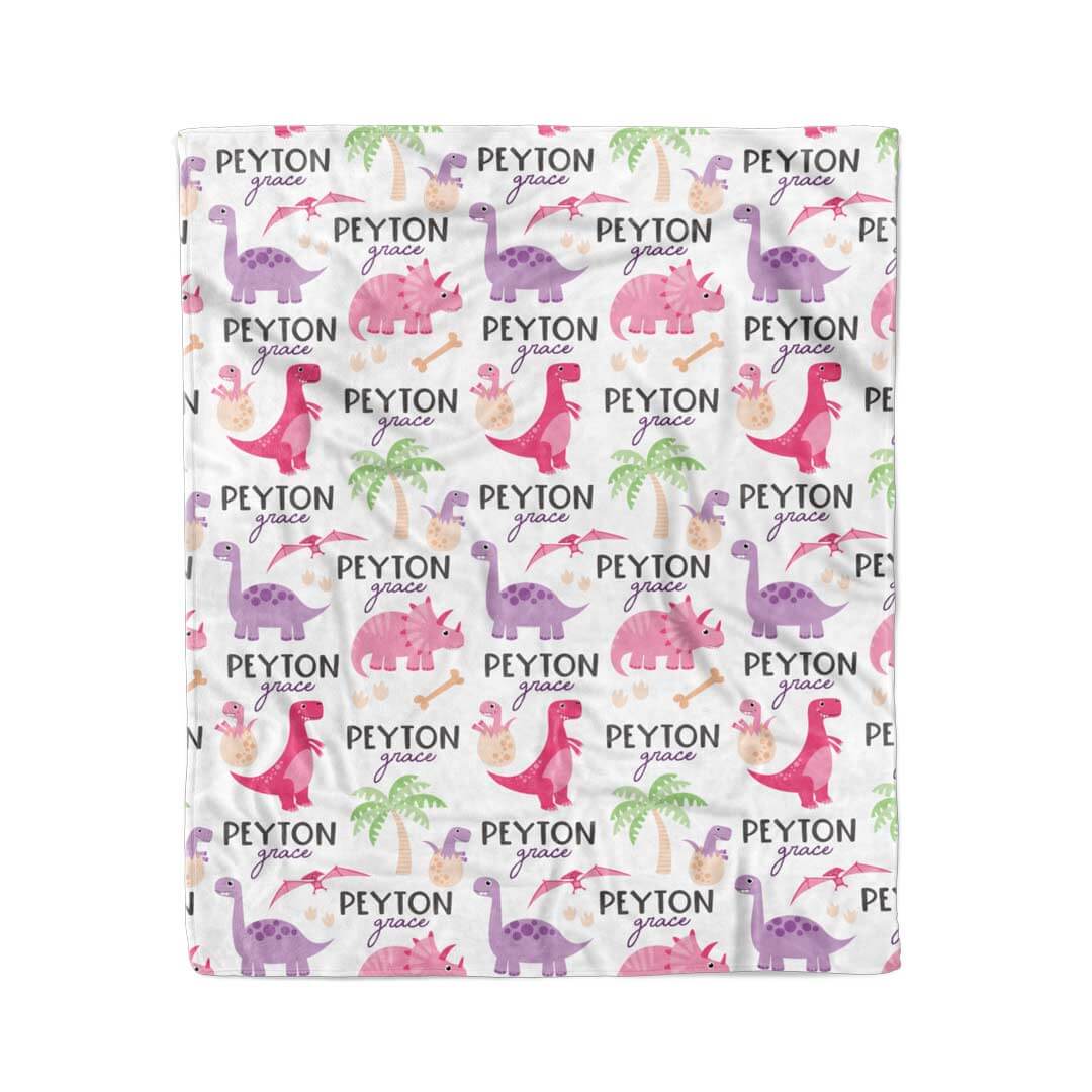  Happy Dinos Personalized Toddler Blanket | Pink、mySite、layawaytickets