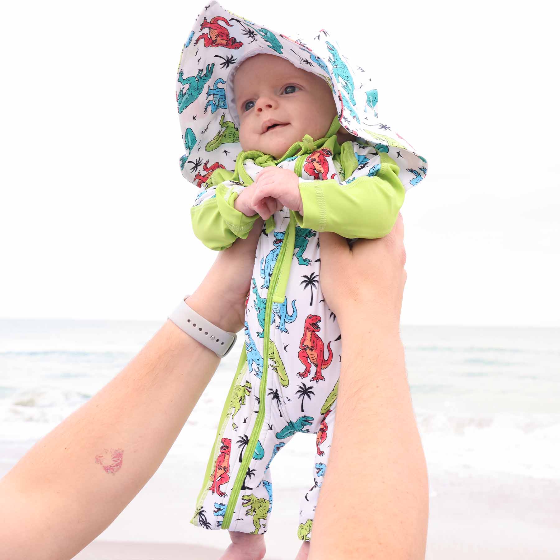  Long Sleeve Rash Guard Swim Romper Full Length | Tropical T-Rex、mySite、layawaytickets