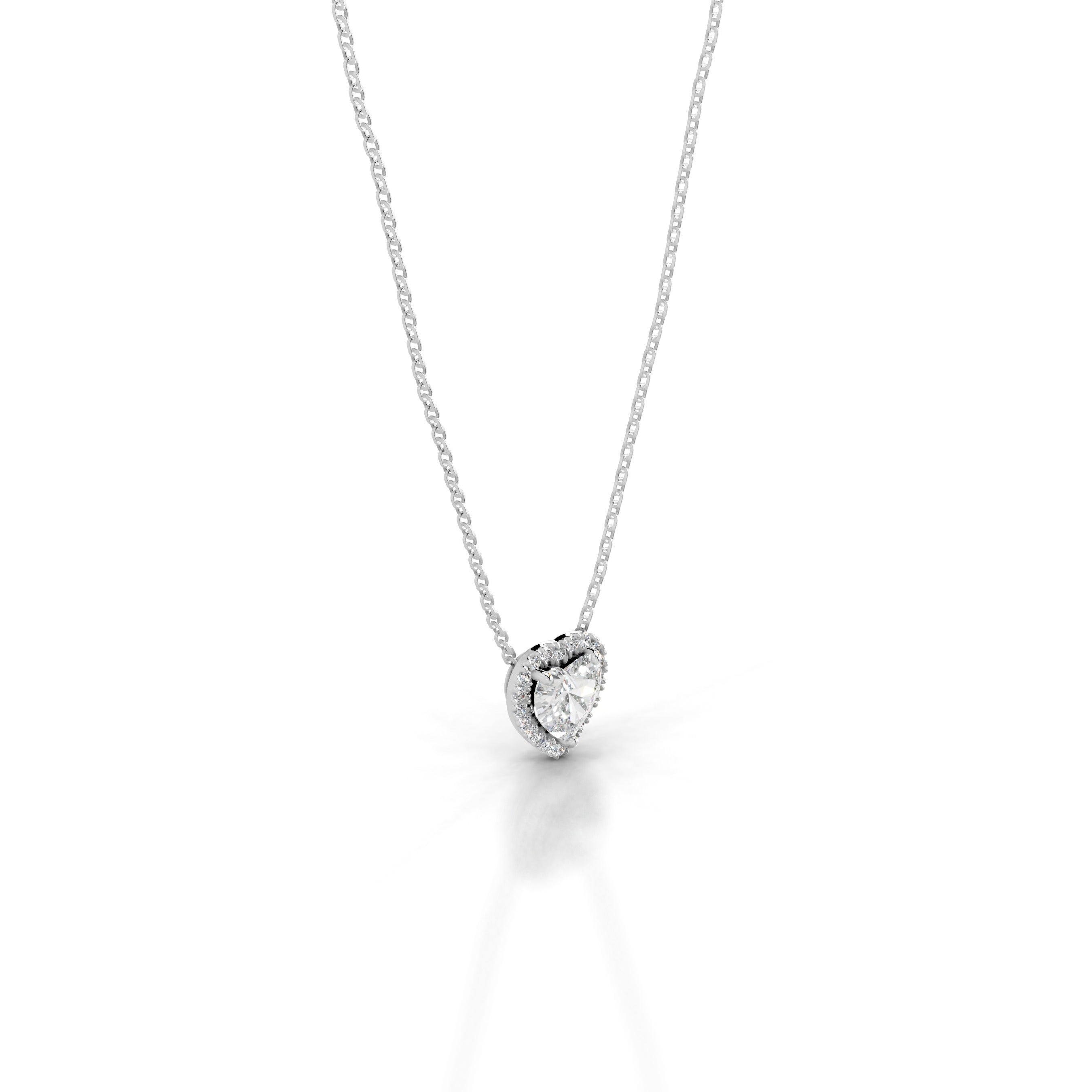 Manon Diamond Halo Pendant - 18K White Gold、mySite、hinf8tx79