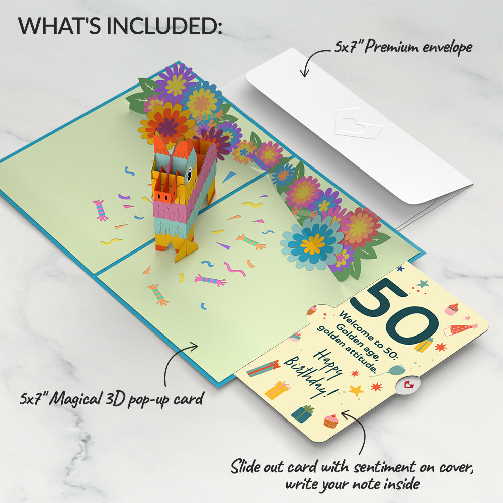 Pinata 50th Birthday Pop-Up Card and Sentiment Set、mySite、solidvoid