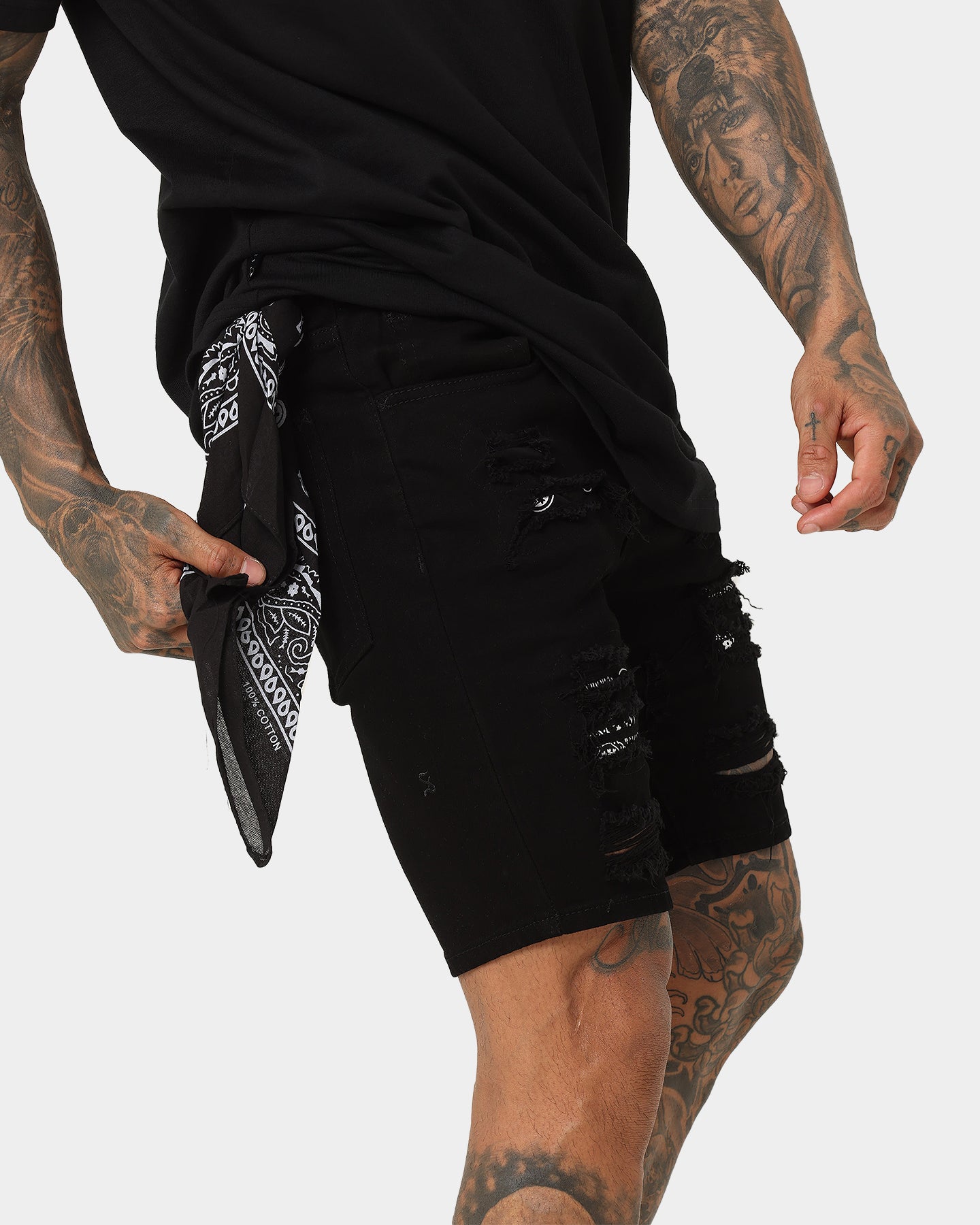 Saint Morta Bandana Summum Shorts Black/White、mySite、zt4zffjzw