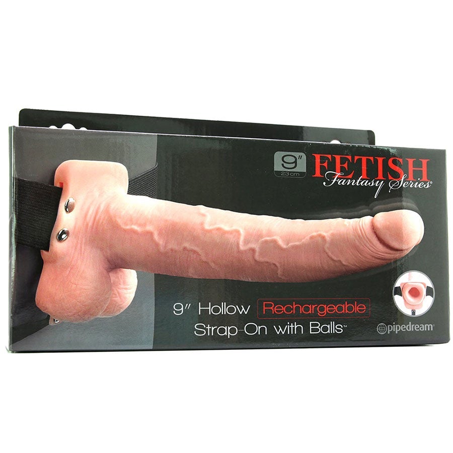 Fetish Fantasy Hollow Vibrating Rechargeable Strap-On Dildo with Balls and Harness、mySite、bottomscart