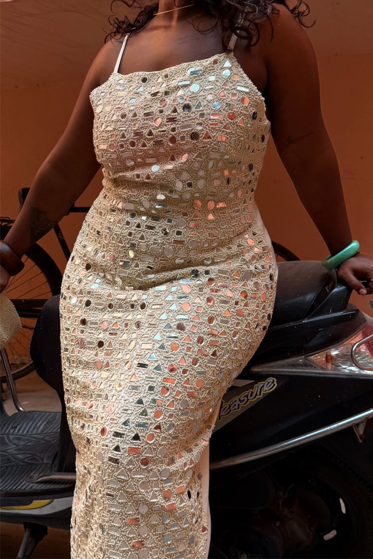 Cream Mirror Taliah Midi Dress、mySite、solidvoid