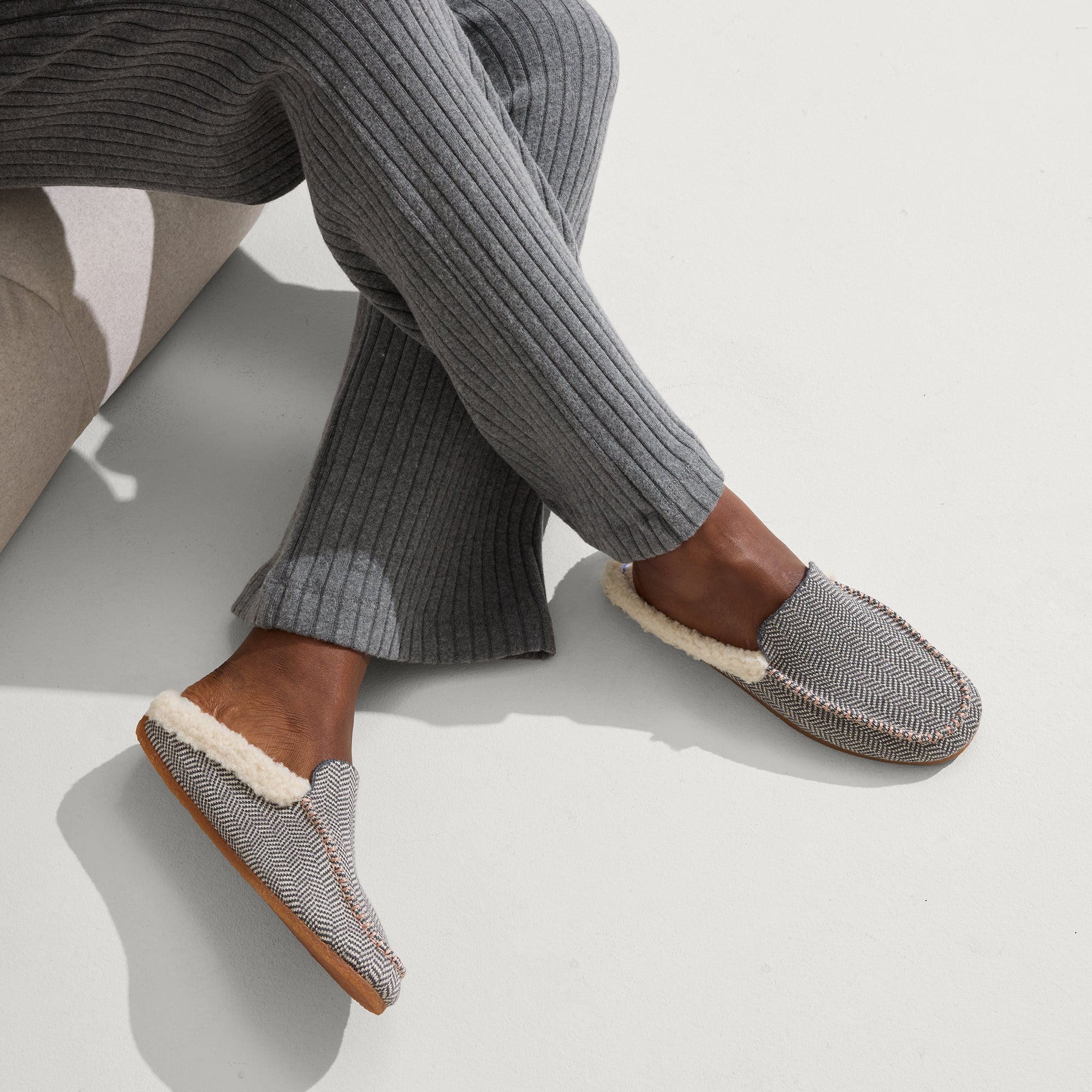  The Scuff Slipper - Grey Herringbone、mySite、preschool7hills